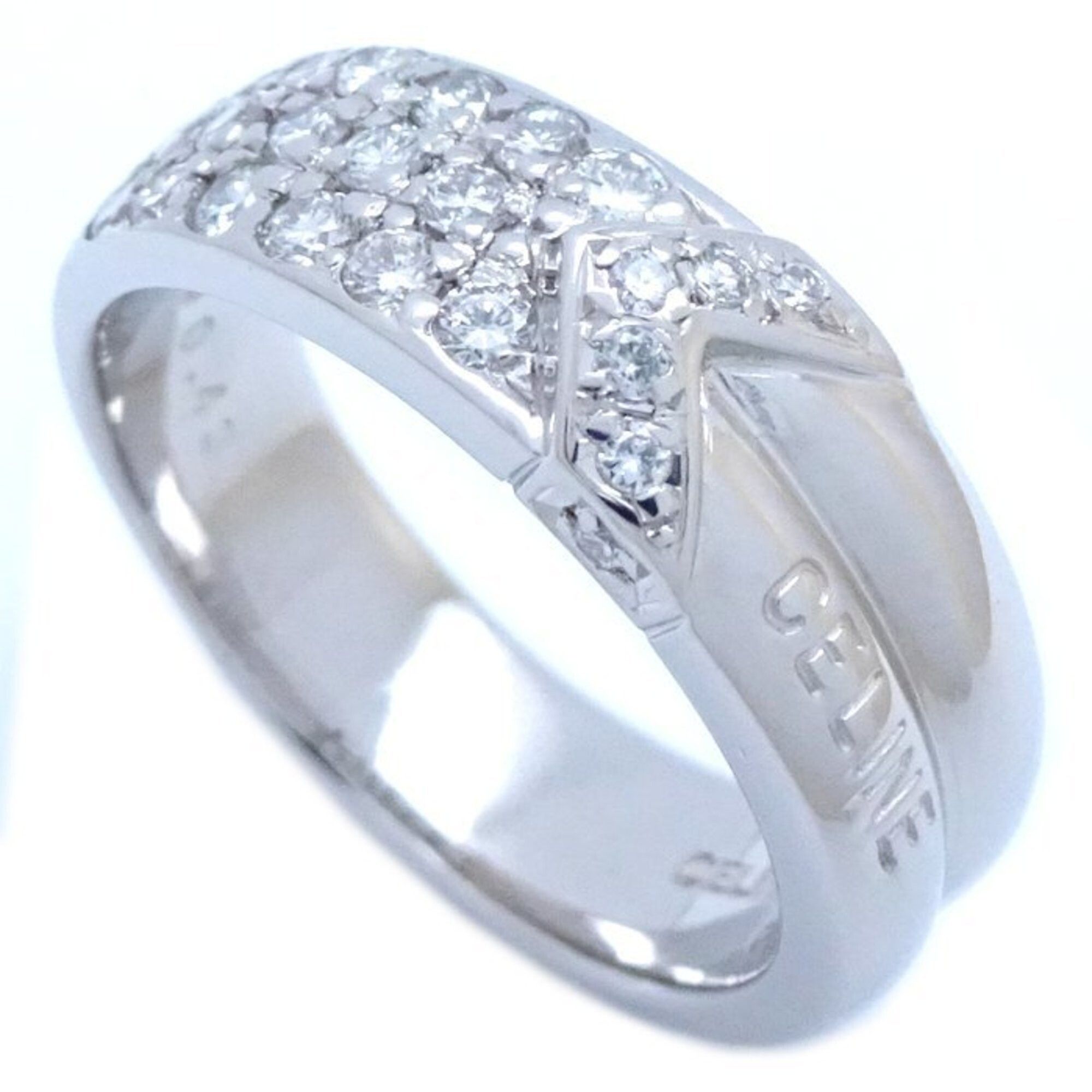 image of Celine Diamond Ring 0.43Ct Pt900 Platinum 290751, Women's