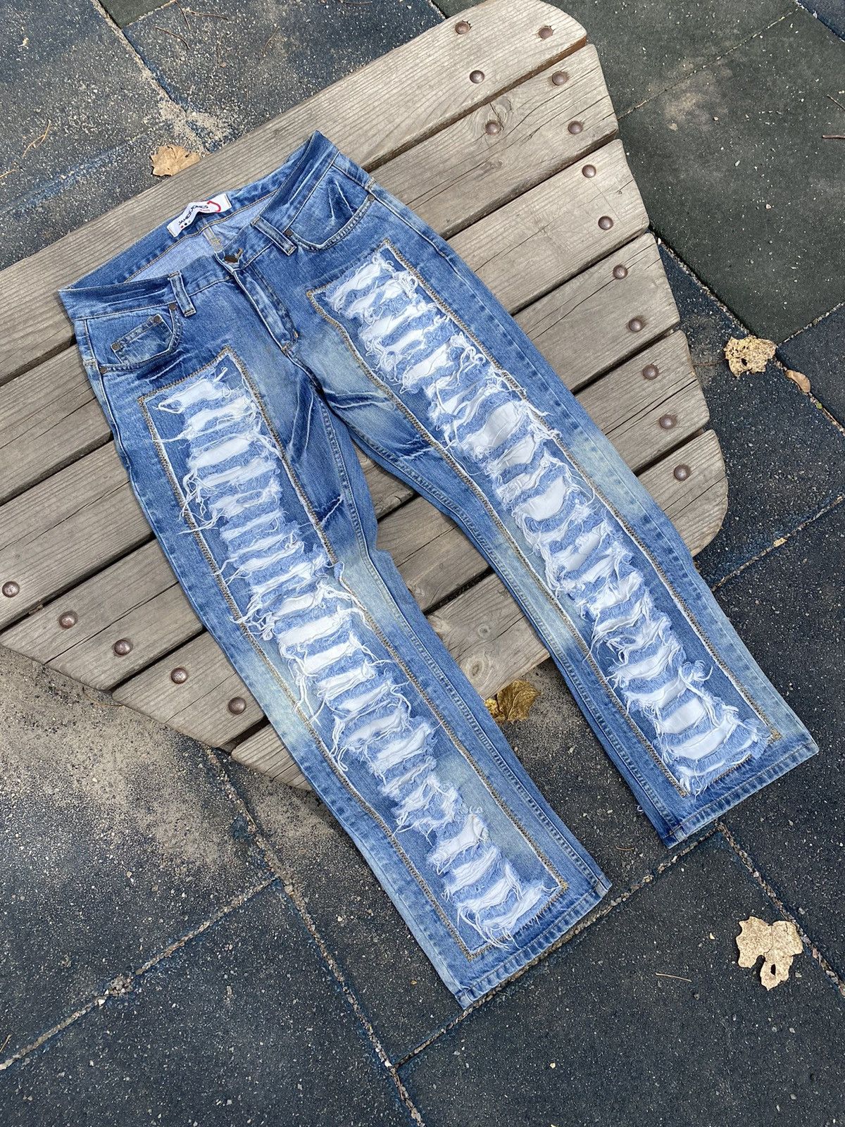 Japanese Brand × Vintage Vintage Avant Garde distressed punk rock grailsale jeans Size US 33 - 3 Thumbnail