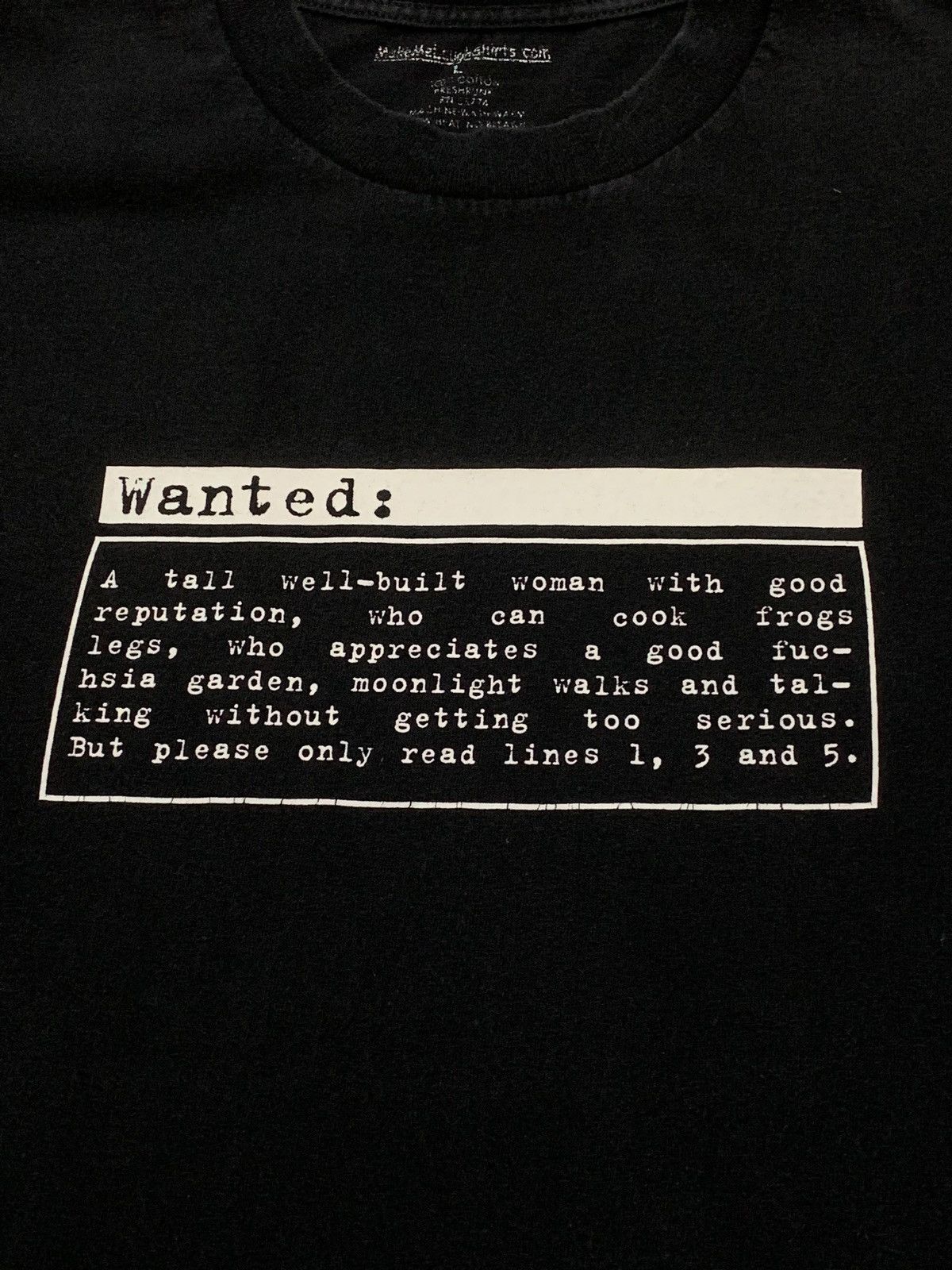 Vintage Vintage Wanted Funny Words Punchline Tshirt Size US L / EU 52-54 / 3 - 5 Thumbnail