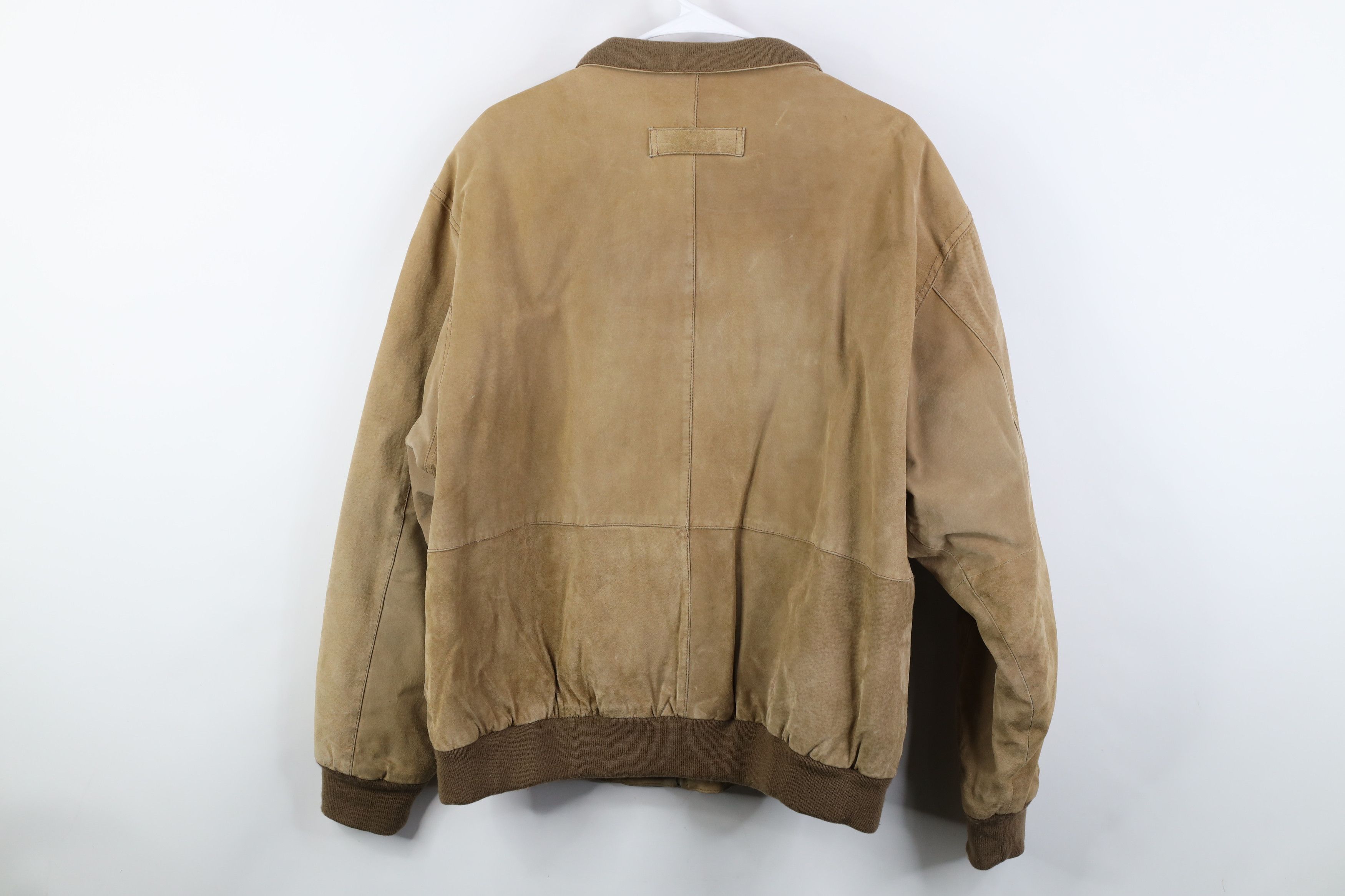 Vintage Vintage 90s Streetwear Suede Leather Cafe Bomber Jacket Size US L / EU 52-54 / 3 - 13 Thumbnail