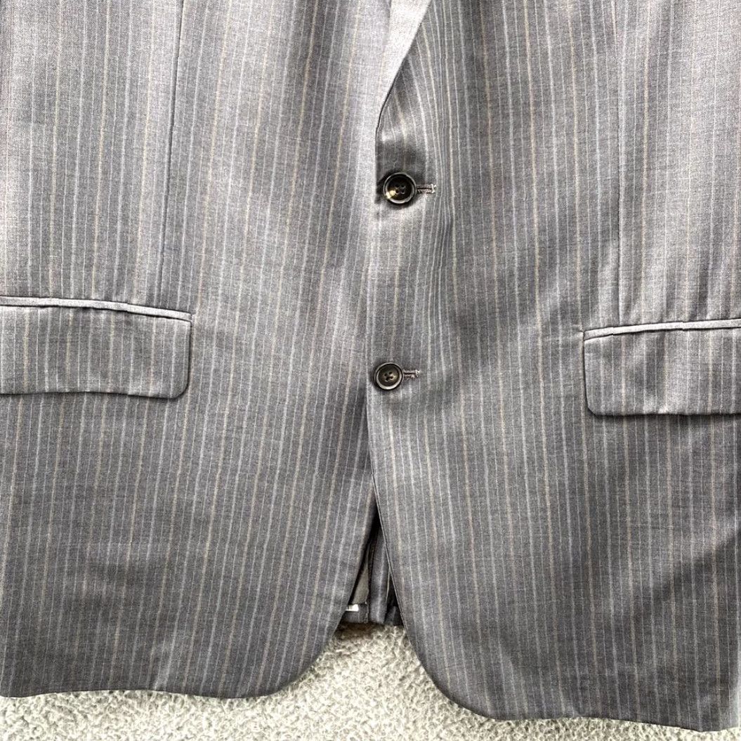 Brooks Brothers Brooks Brothers Blazer Men 46L Gray Pinstripe Hand Tailored Wool Corpcore Size 46R - 4 Thumbnail