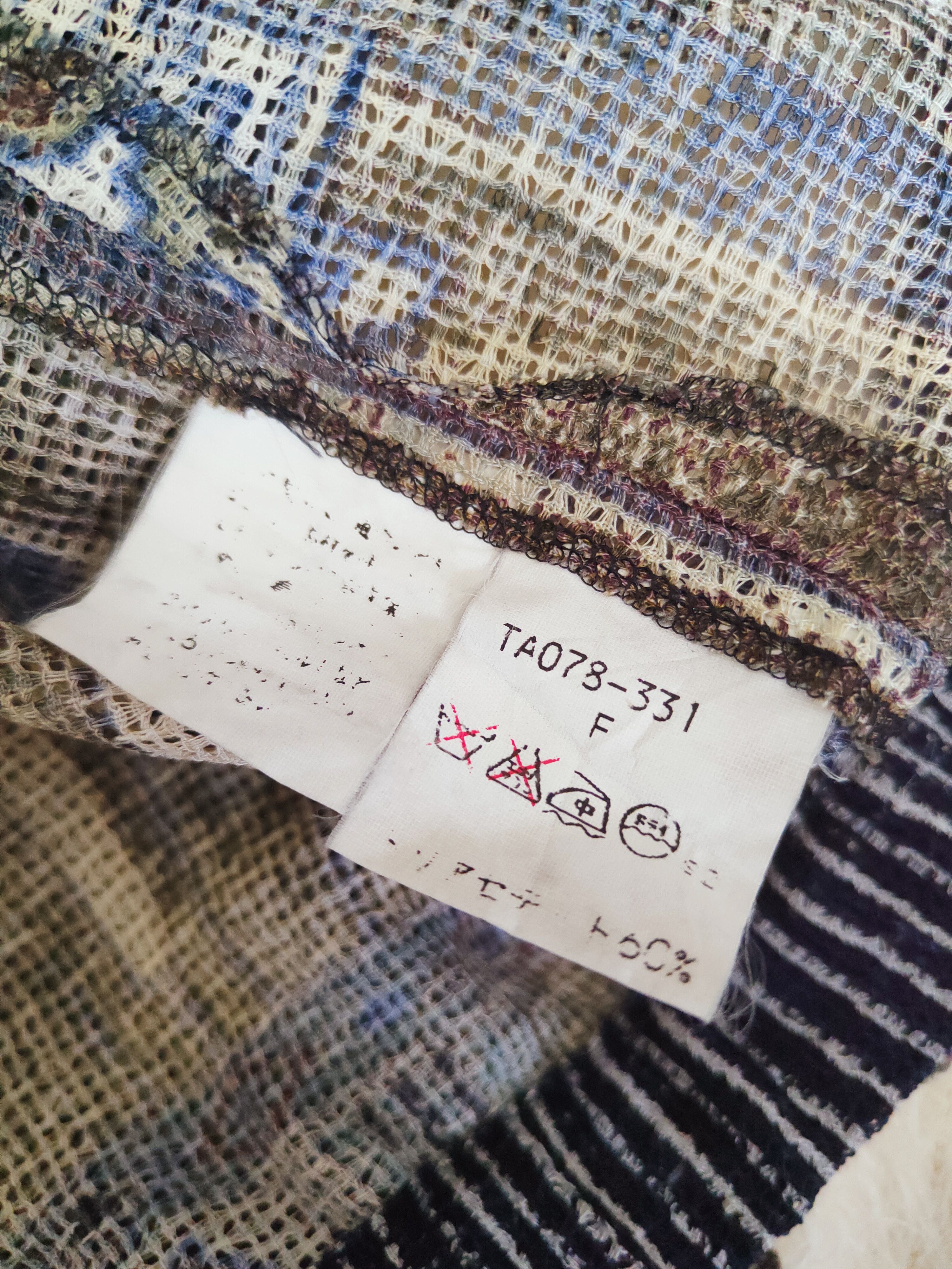 Japanese Brand Vinvert Mix Crochet Mesh Net Knitwear Button Up Shirts #W467 Size XL / US 12-14 / IT 48-50 - 10 Thumbnail