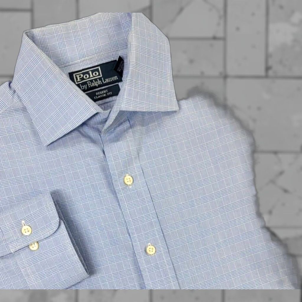 Ralph Lauren VINTAGE Ralph Lauren Polo Button-Up Shirt Mens Regent Blue Plaid 16 34/35 Size US L / EU 52-54 / 3 - 1 Thumbnail