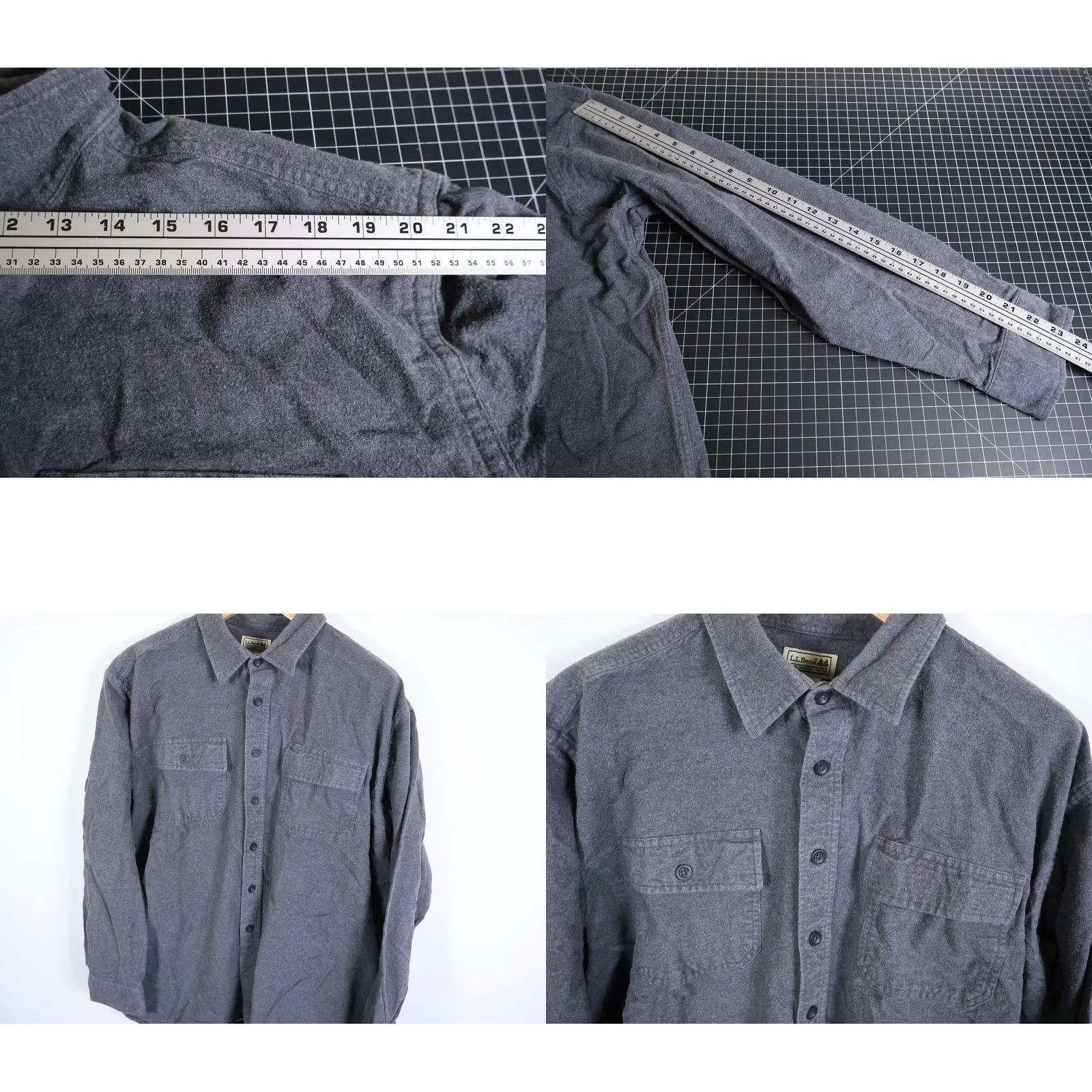 Vintage VINTAGE L.L. Bean Chamois Shirt Men's 2XL Gray Heavyweight Workwear Grunge Flannel Shirt Size US XXL / EU 58 / 5 - 8 Thumbnail