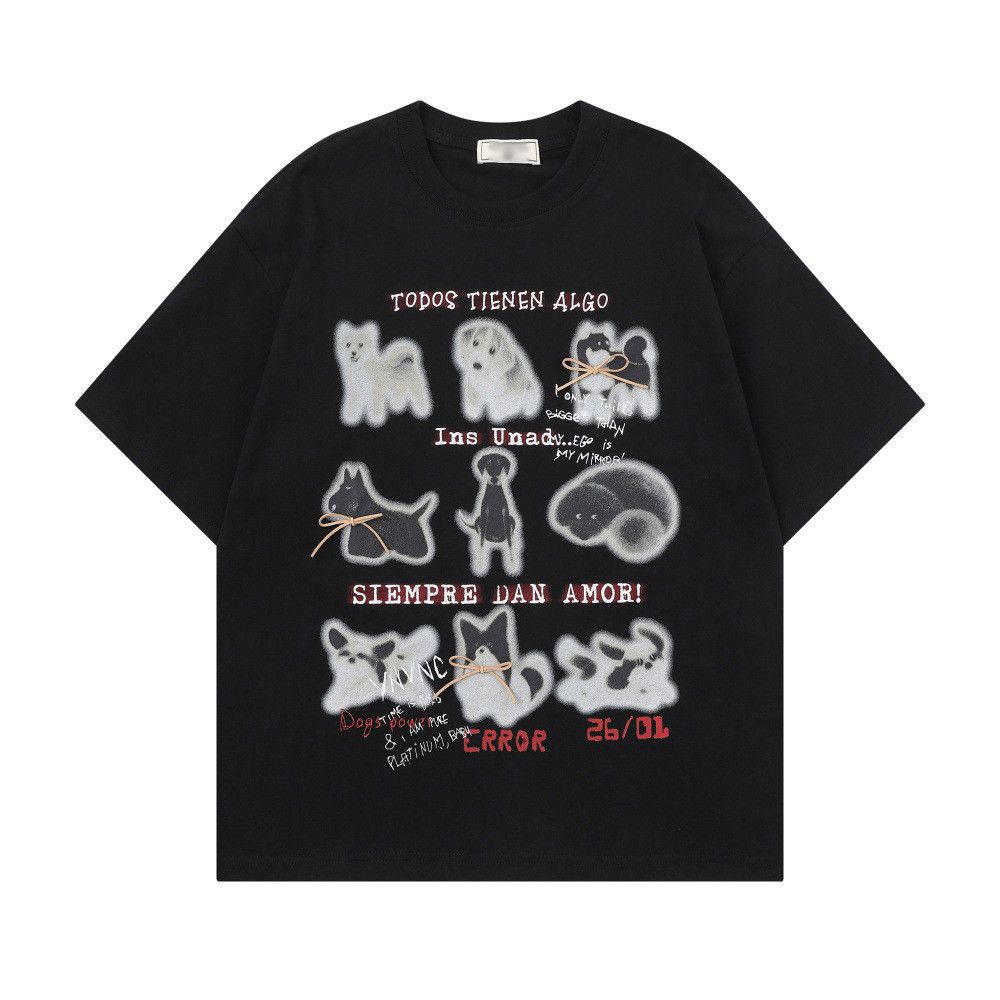 Japanese Brand Men's Hip-Hop Casual T-Shirt with Cartoon Cat Print Size US M / EU 48-50 / 2 - 1 Thumbnail