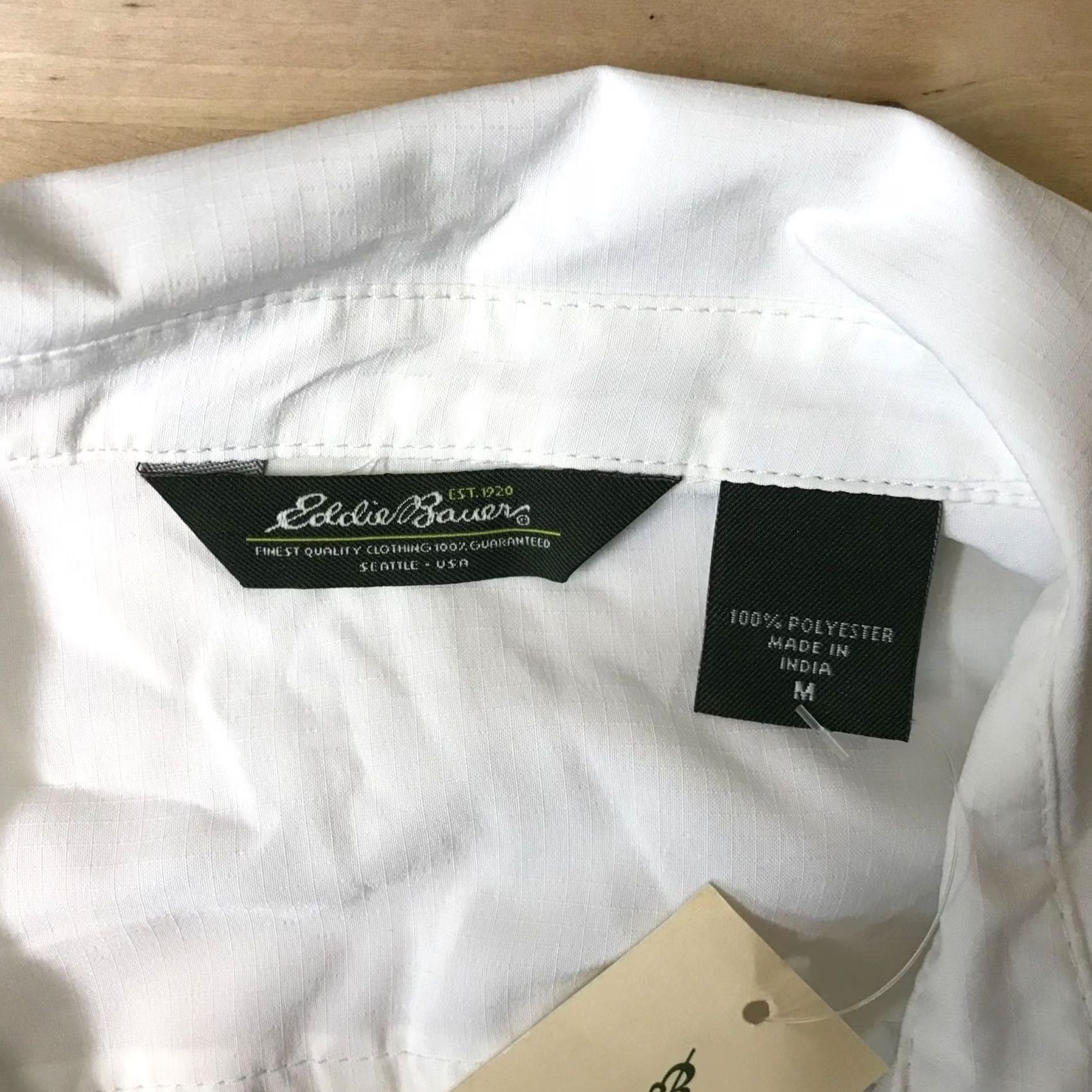 Eddie Bauer EDDIE BAUER WOMEN'S M WHITE LONG SLEEVE BUTTON-UP POLYESTER TOP SHIRT M Size M / US 6-8 / IT 42-44 - 7 Thumbnail