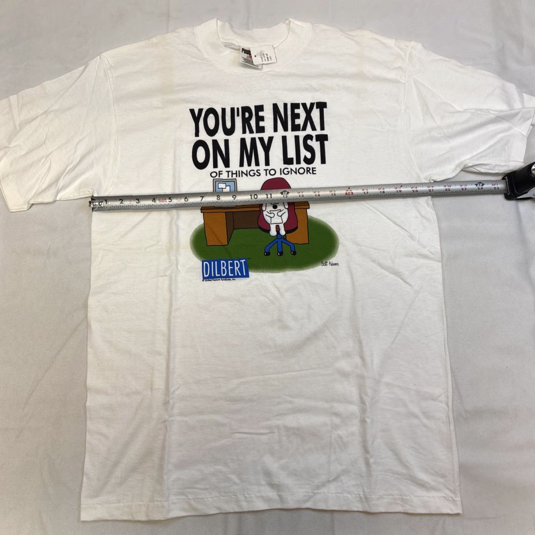 Vintage Power Pro Dilbert Graphic T Shirt Men’s L White You’re On My List NWT Mens T-Shirt Dilbert Cartoon Funny Comics Size US L / EU 52-54 / 3 - 7 Thumbnail