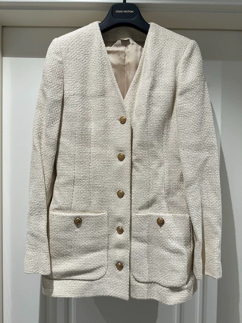 Gucci Gucci V-Neck Cardigan Jacket in White- DMC Size US M / EU 48-50 / 2 - 1 Thumbnail