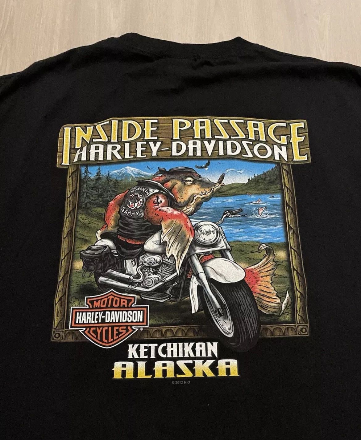 Harley Davidson 2012 Harley Davidson Alaska Smokin Sammy Shirt Mens XL Size US XL / EU 56 / 4 - 1 Thumbnail