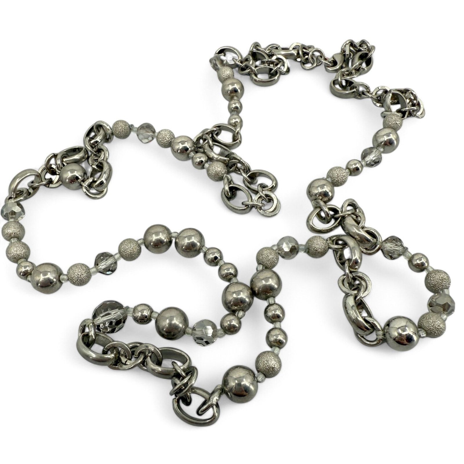 Banana Republic Banana Republic Long Necklace Silver Tone Bead and Chain Size ONE SIZE - 2 Thumbnail