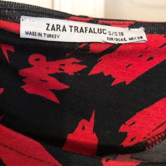 Zara Zara Trafaluc S/S18 Red Black Printed Dress Size L Size L / US 10 / IT 46 - 10 Thumbnail