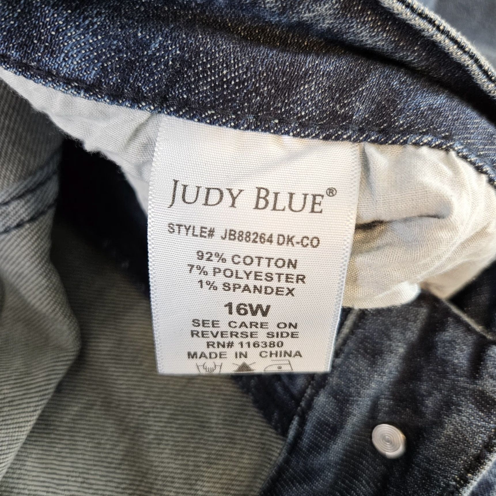 Vintage Judy Blue Womens Skinny Jeans Sz 16W Blue Embroidered Stars High Rise Jeans Size 38" / US 16 / IT 52 - 6 Thumbnail