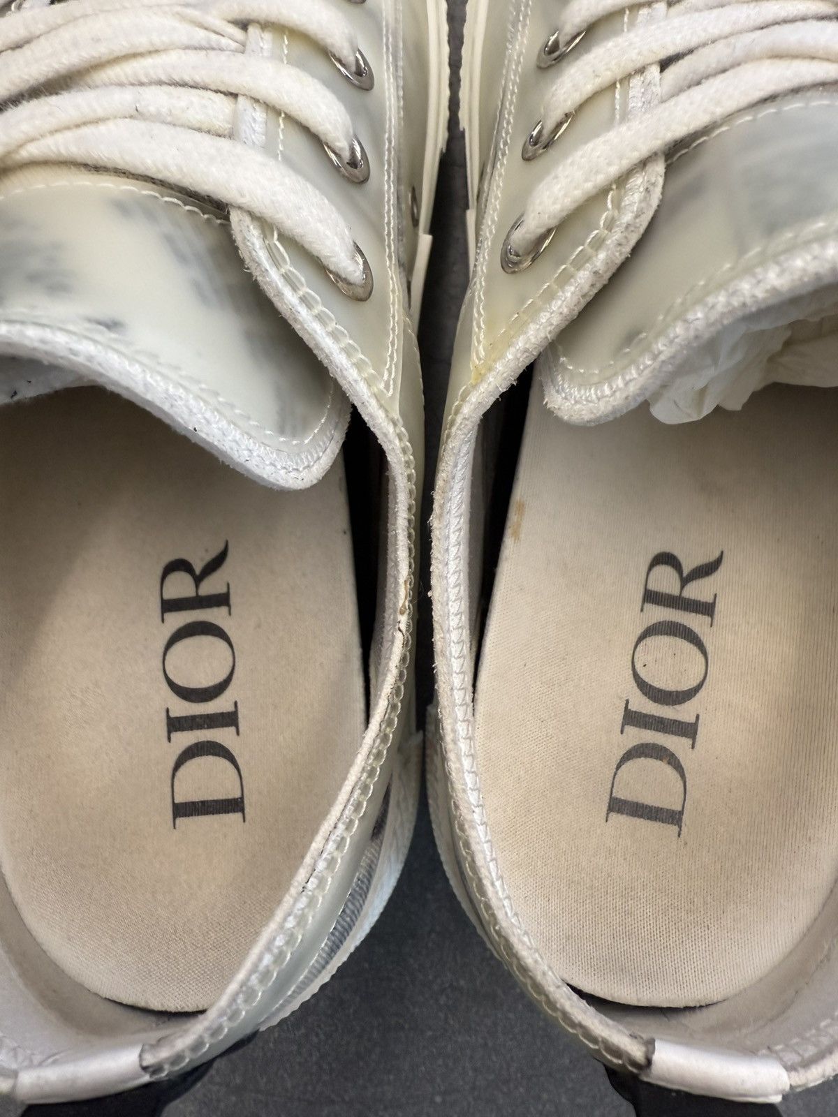 Dior Dior Daniel Ansham Newspaper Two Tone Oblique Mesh Low Top Size US 7 / EU 40 - 8 Thumbnail