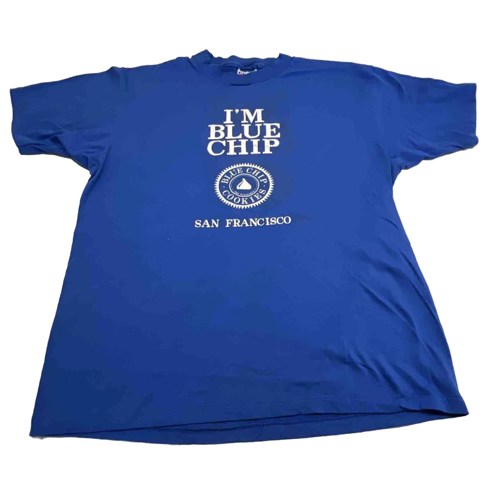 Hanes VINTAGE Hanes Blue Chip Cookies San Francisco Single Stitch Graphic Dbl-side Shirt XL Men Unisex Short Sleeve 1980s Blue Size US XL / EU 56 / 4 - 3 Thumbnail