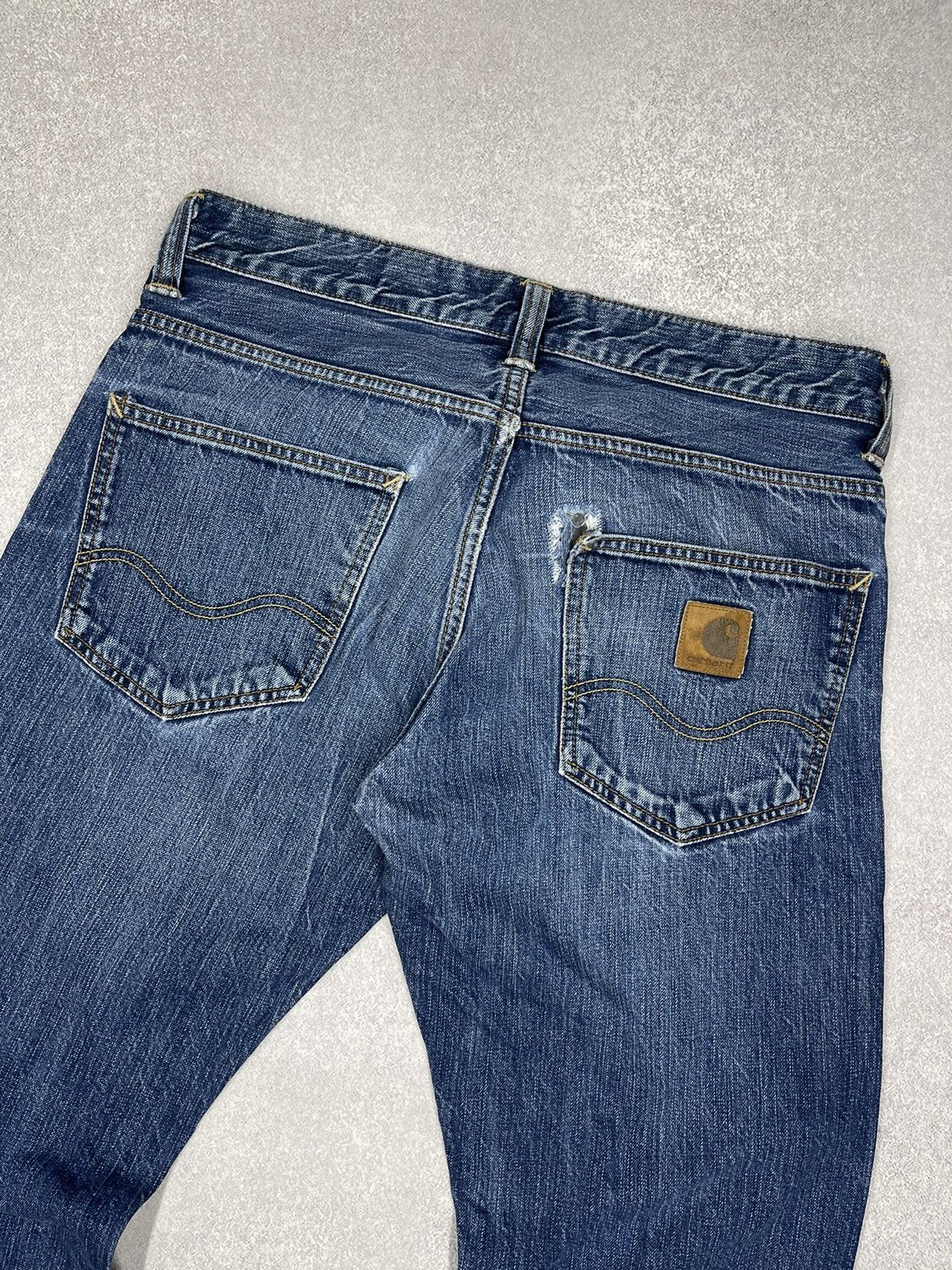 Carhartt × Carhartt Wip × Vintage Vintage Carhartt Bronco Denim Jeans Blue Y2K Size 32 Size US 32 / EU 48 - 3 Thumbnail