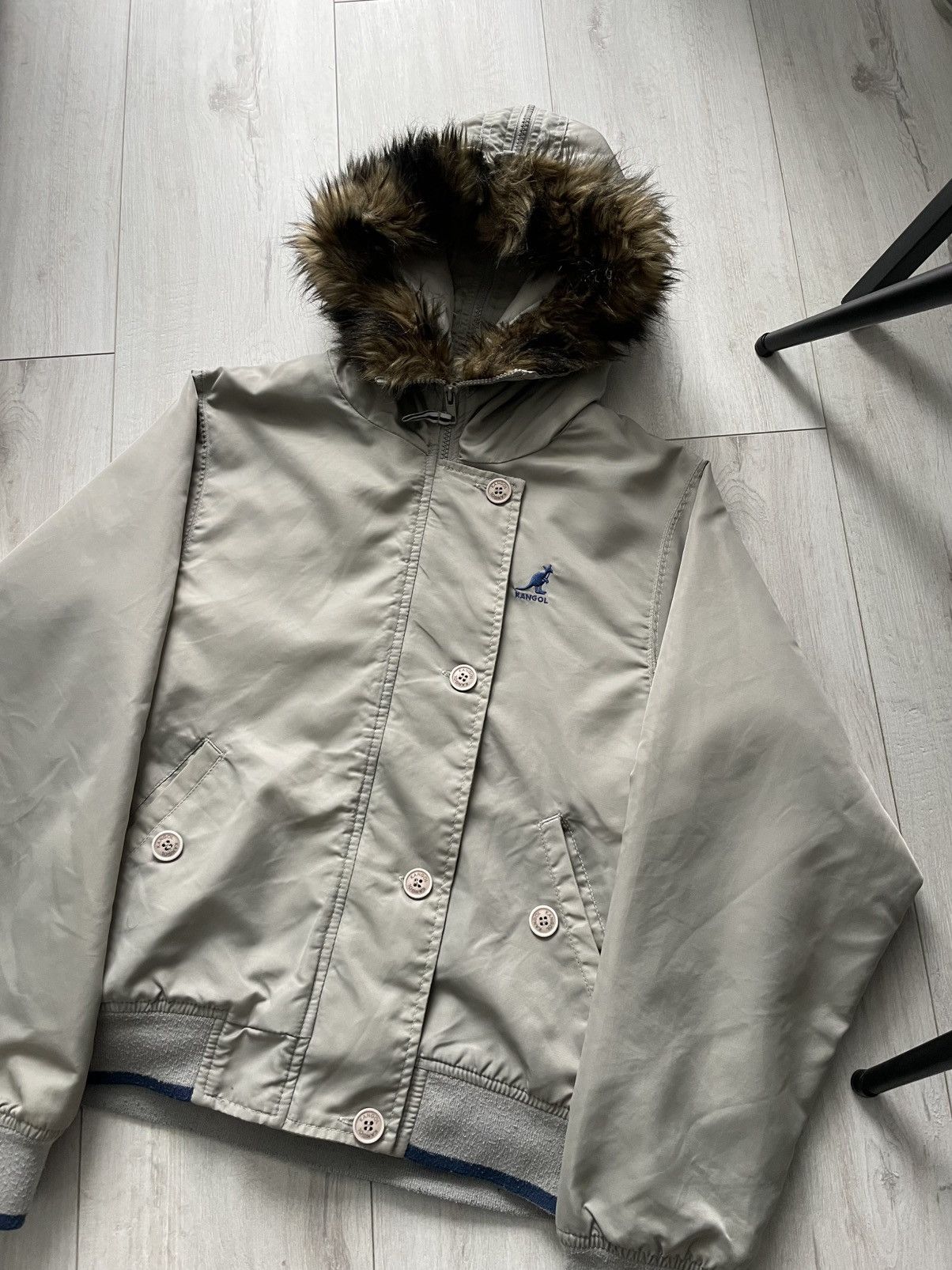 Kangol Vintage Y2K Kangol 00’s Fur Split Hood Cropped Bomber RARE Size S / US 4 / IT 40 - 4 Thumbnail