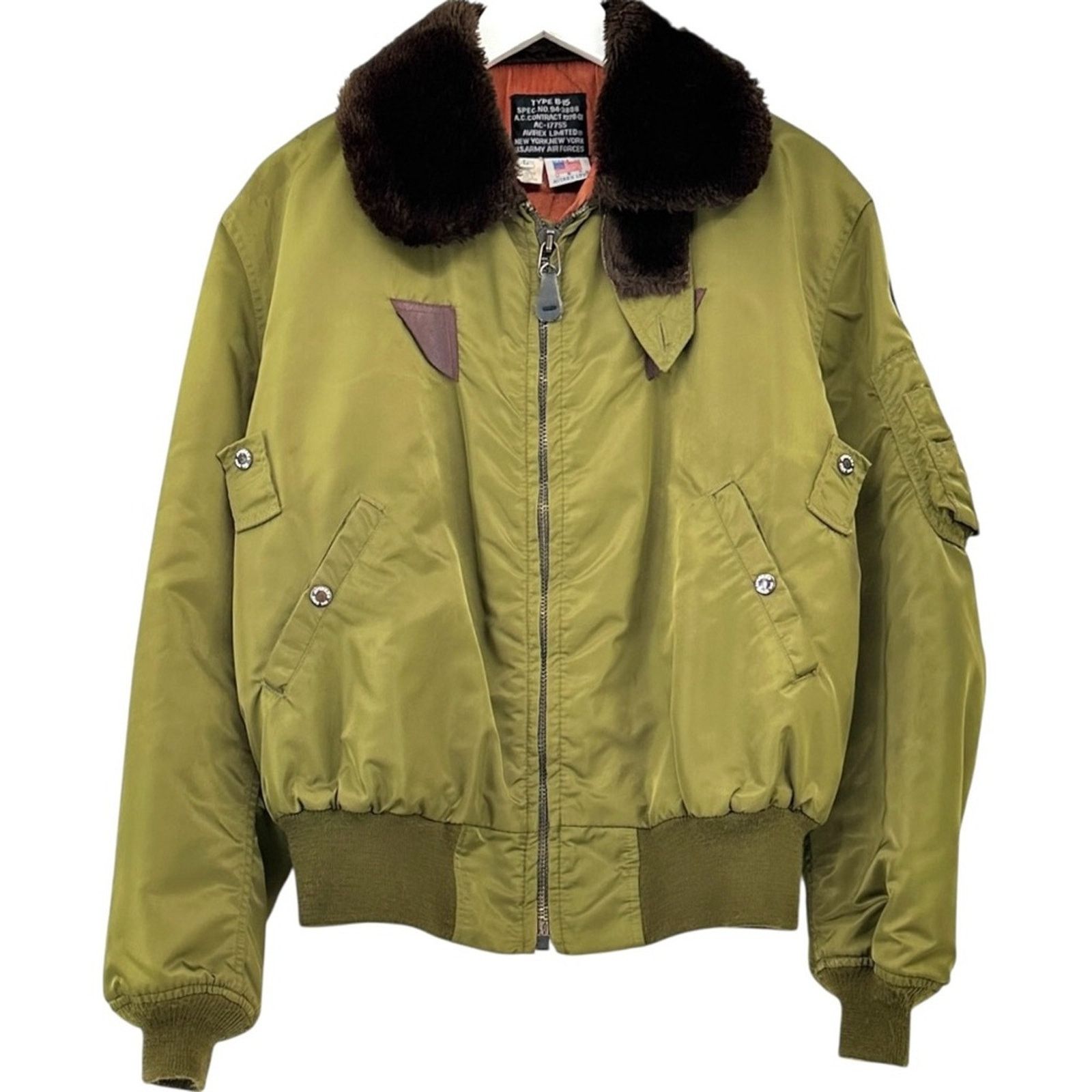 Avirex Vintage 1980s B-15 Military Army Green Bomber Jacket Size US L / EU 52-54 / 3 - 1 Thumbnail