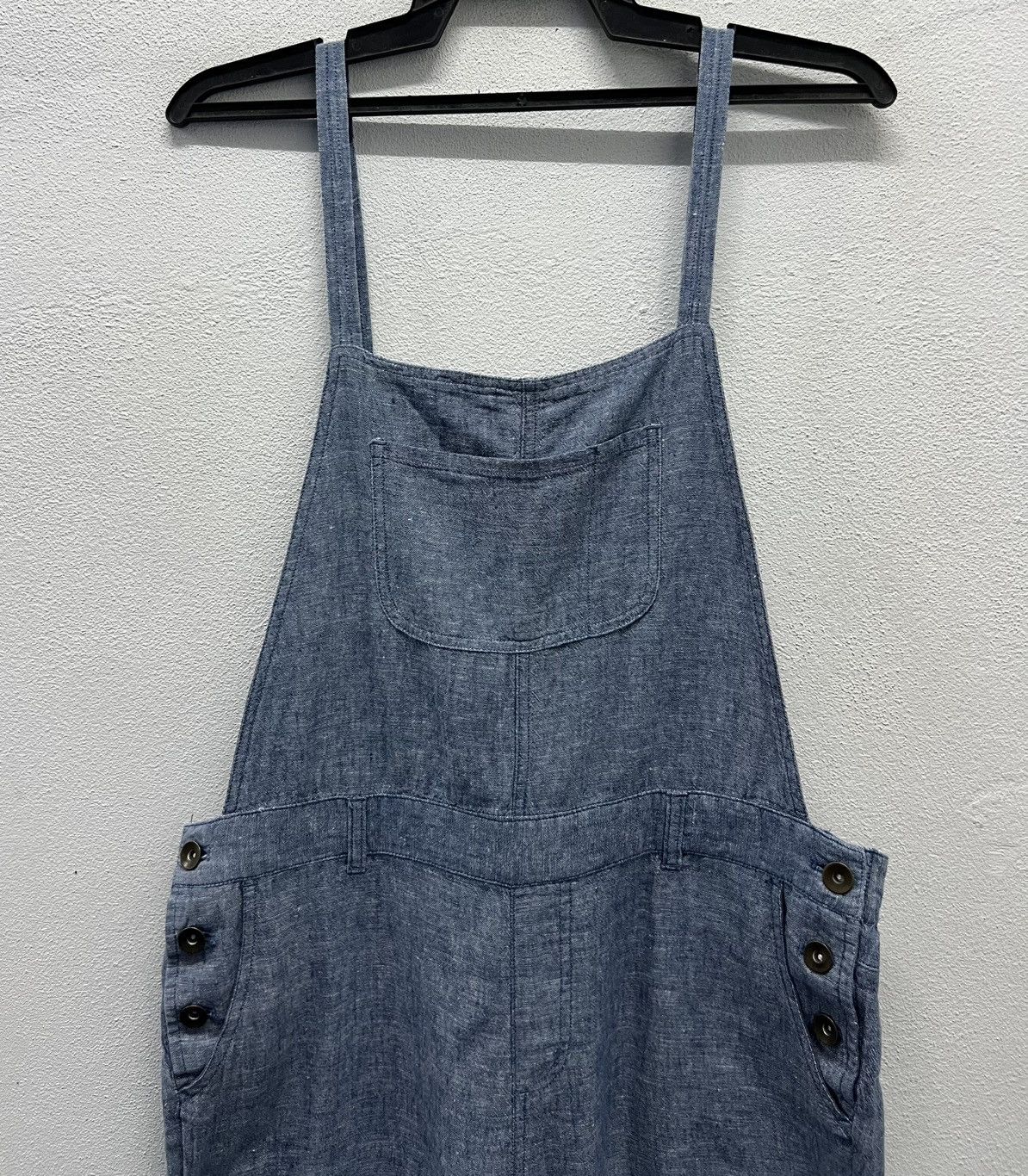 Vintage Lightweight Chambray Overalls – Linen Blend (Size L) Size US 35 - 3 Thumbnail