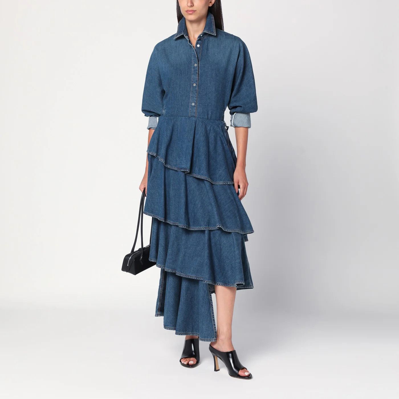 Alaia o1d2blof0426 Denim Shirt in Blue Size XS / US 0-2 / IT 36-38 - 1 Thumbnail