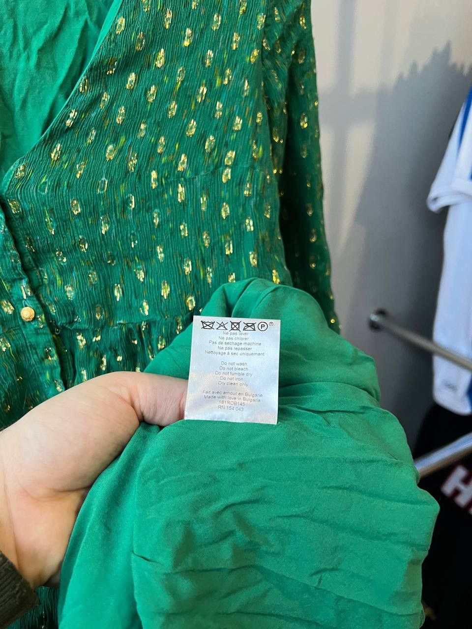 Sezane SEZANE PARIS AVEC AMOUR SILK GREEN GOLD EDITION DRESS SZ 40 Size S / US 4 / IT 40 - 13 Thumbnail