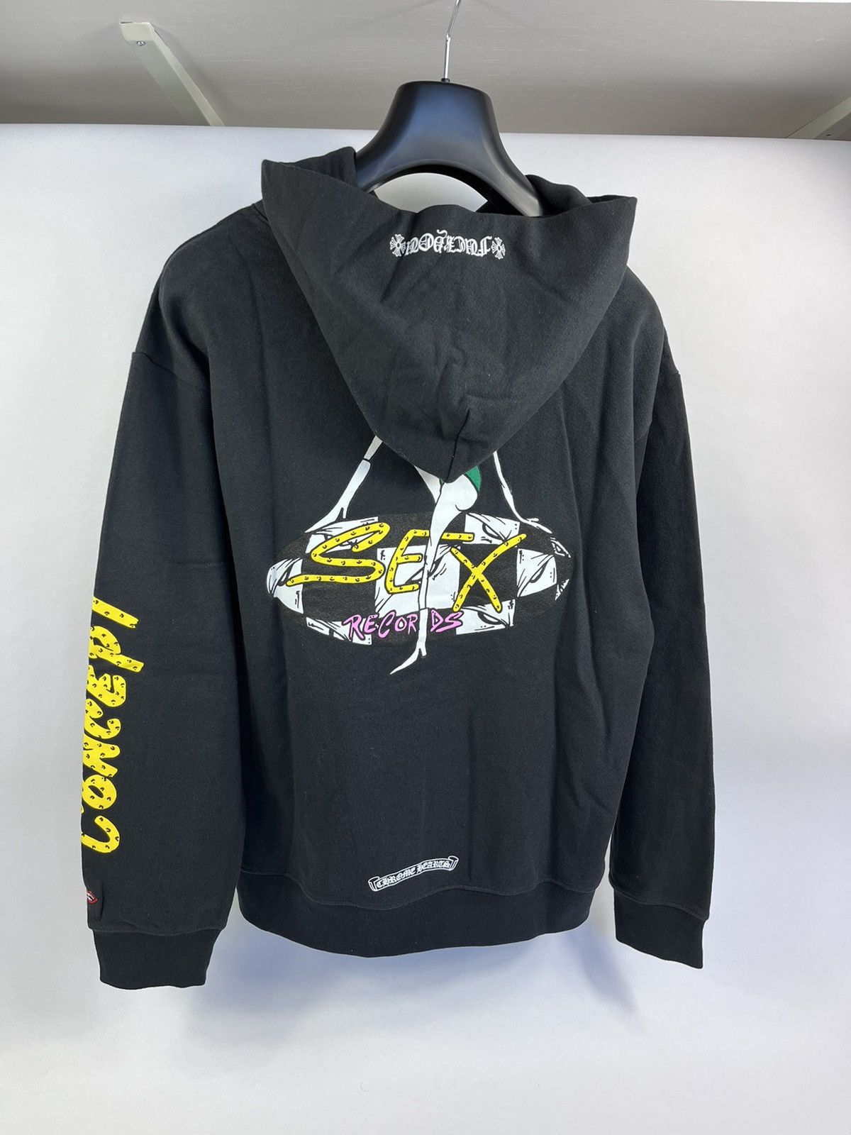 image of Chrome Hearts Matty Boy Sex Records Print Hoodie in Black, Men's (Size XL)