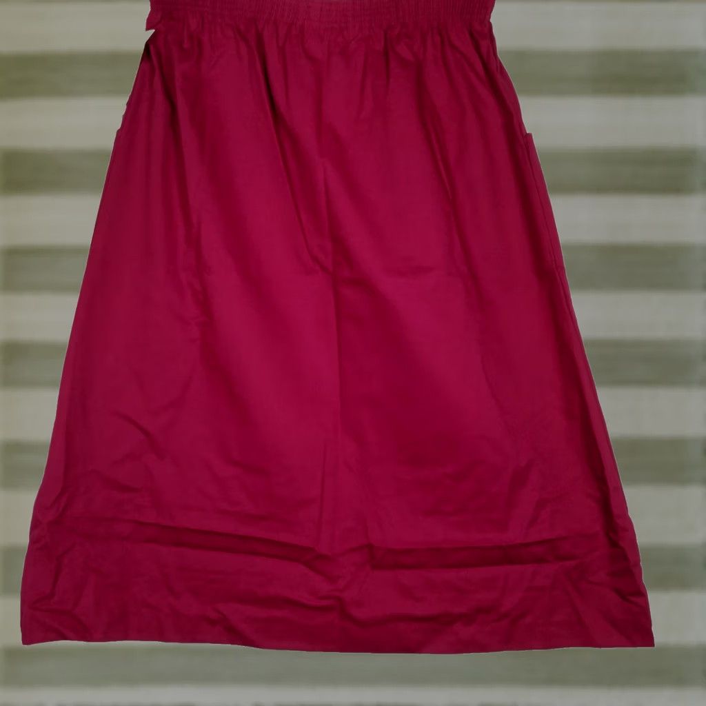 Vintage VINTAGE Land' n Sea Skirt Midi A-Line 18 Maroon Elastic Cotton Blend Twill Pockets Womens Mens? Size 40" / US 18 - 1 Thumbnail