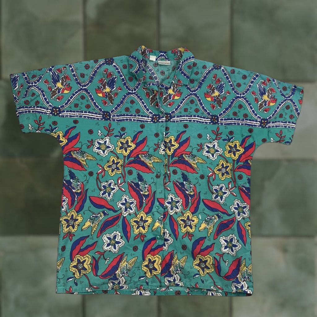 VINTAGE Middlebrook Park Button Up Womens M Green Floral Nature Outdoors Shirt Womens Middlebrook Park