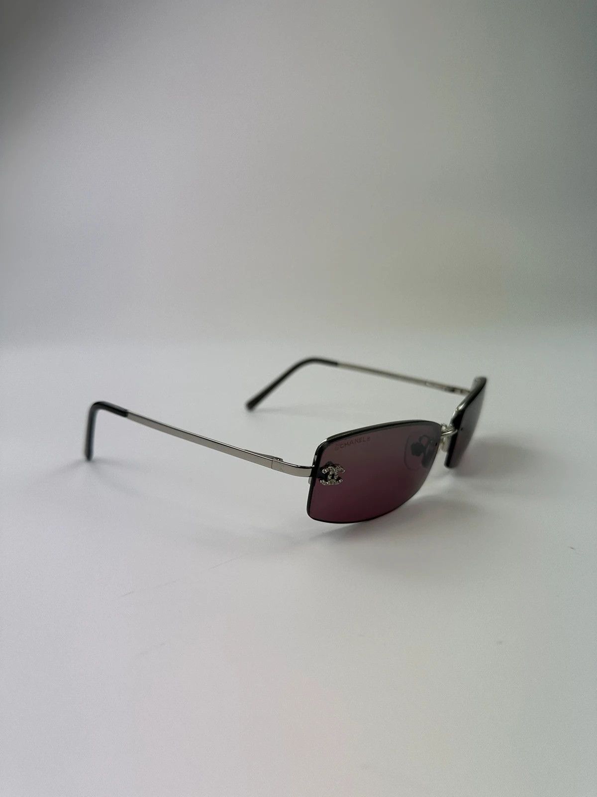 Chanel Chanel Purple Sunglasses Frame Rimless Strass Size ONE SIZE - 1 Thumbnail