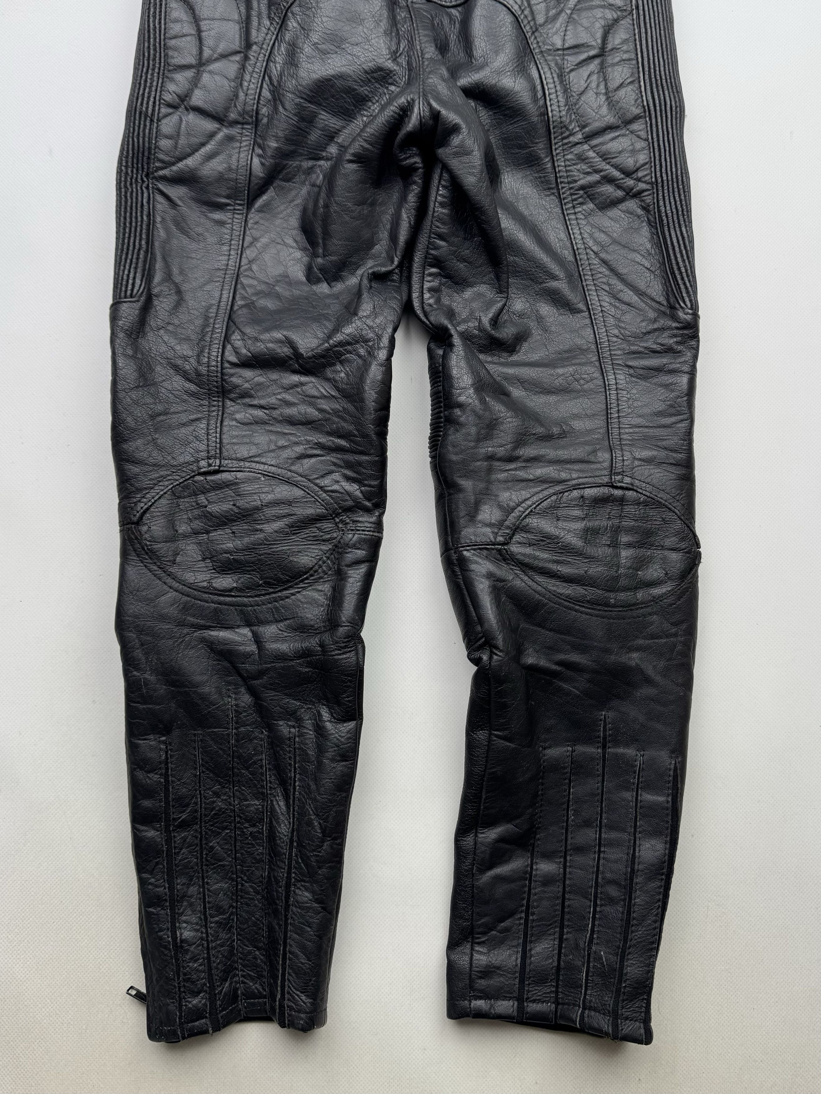 Vintage 90's Leather Biker Pants B508(V321)E2 Size 25" / US 0 / IT 36 - 14 Thumbnail