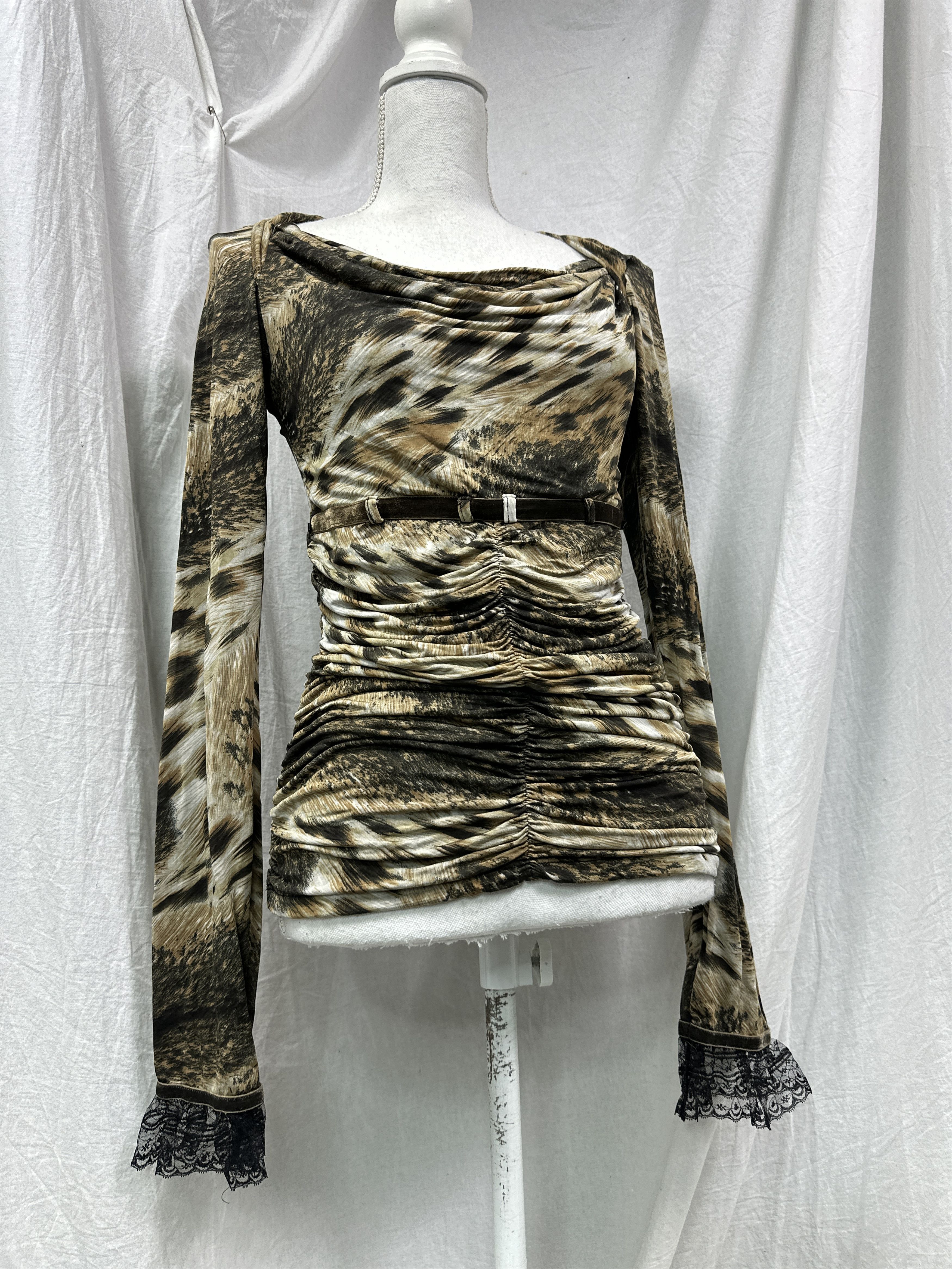 Roberto Cavalli Vintage Avant Garde Roberto Cavalli Animal Print Top 00s Size L / US 10 / IT 46 - 1 Thumbnail