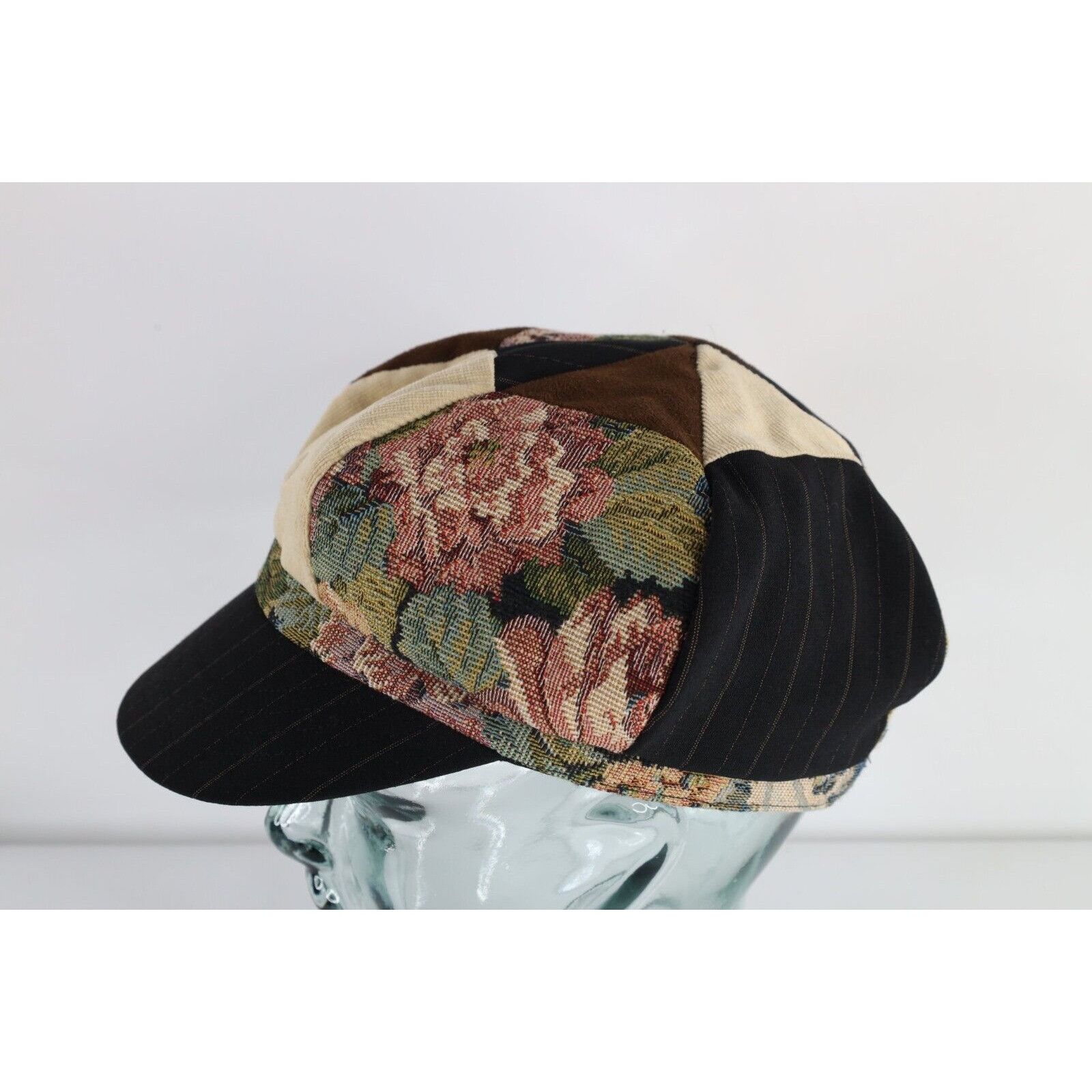 Vintage Vintage 90s Streetwear Tapestry Flower Patchwork Newsboy Cap Size ONE SIZE - 2 Thumbnail