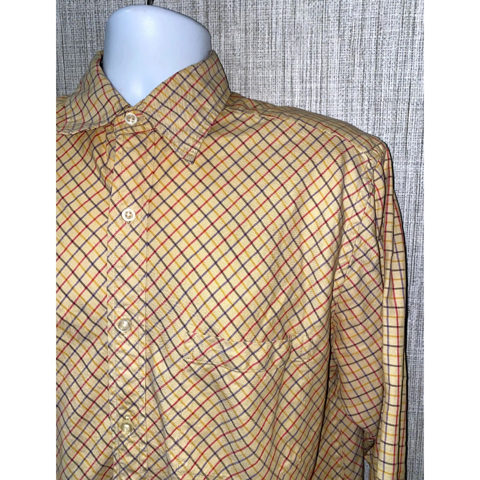 Robert Graham Robert Graham Shirt Mens Long Sleeve Button-Up Beige Checkered Size L Flip Cuff Casual Shirt Size US L / EU 52-54 / 3 - 4 Thumbnail