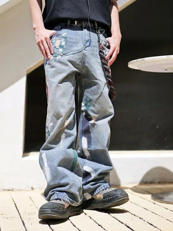 Vintage VIBE fade paint distressed jeans Size US 30 / EU 46 - 4 Thumbnail