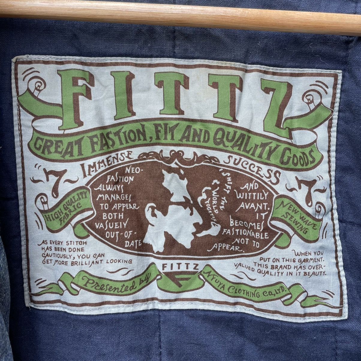 Indigo × J.FitzPatrick × Japanese Brand 💥Vintage Fittz Indigo Denim Bomber Jacket Size US M / EU 48-50 / 2 - 8 Thumbnail