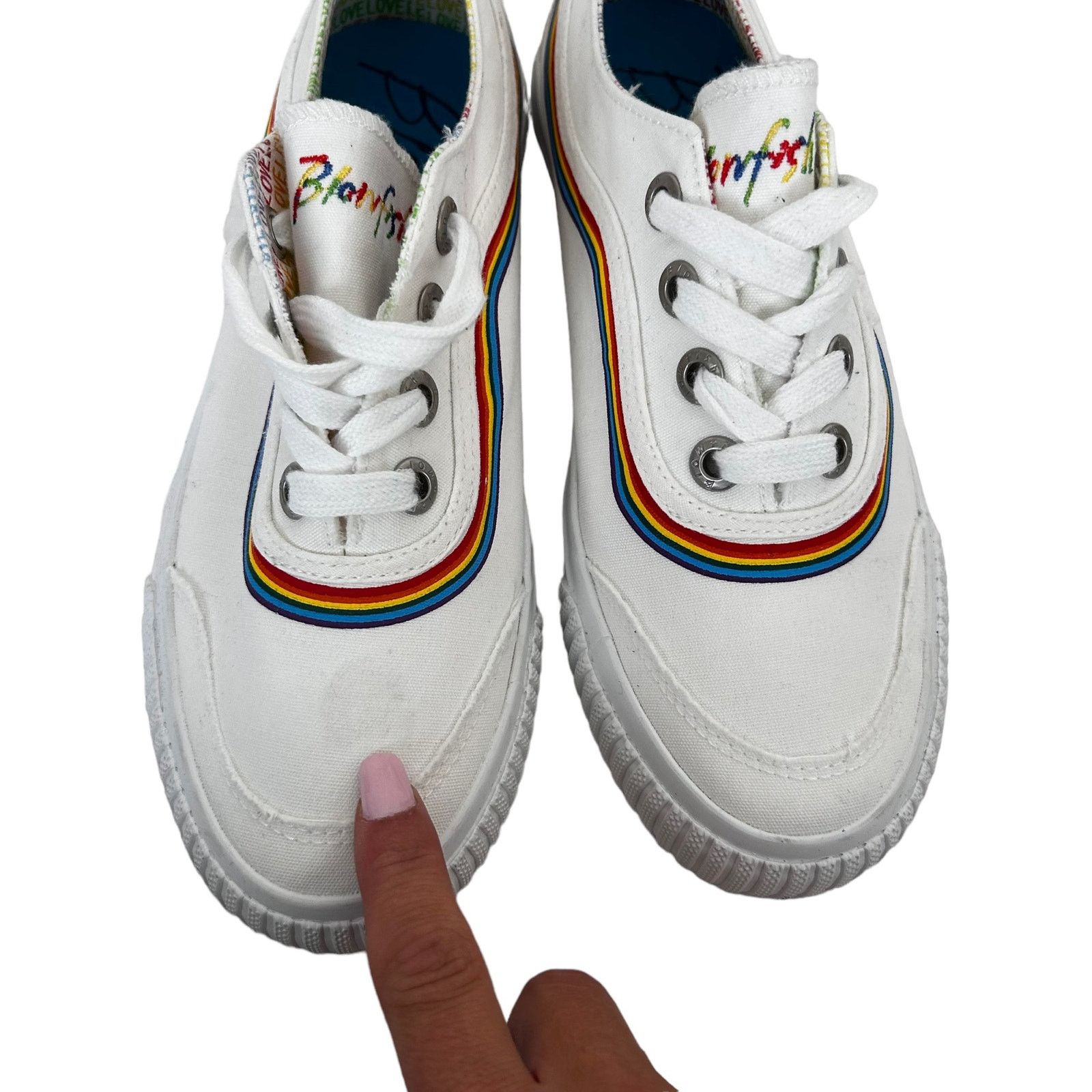 Other Blowfish White Rainbow Sneakers Sz 7.5 Size US 7.5 / IT 37.5 - 5 Thumbnail