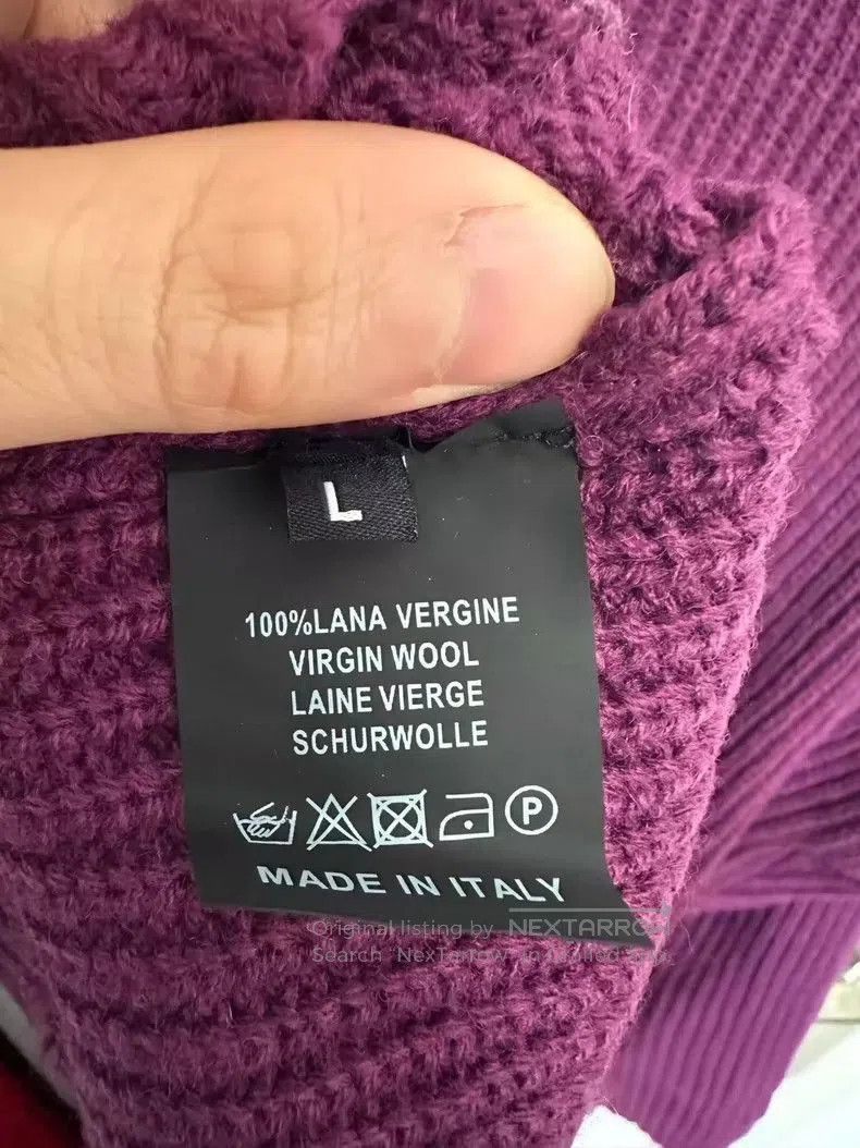 Raf Simons Raf Simons Distressed Purple Knit Sweater - dmc. Size US L / EU 52-54 / 3 - 6 Thumbnail
