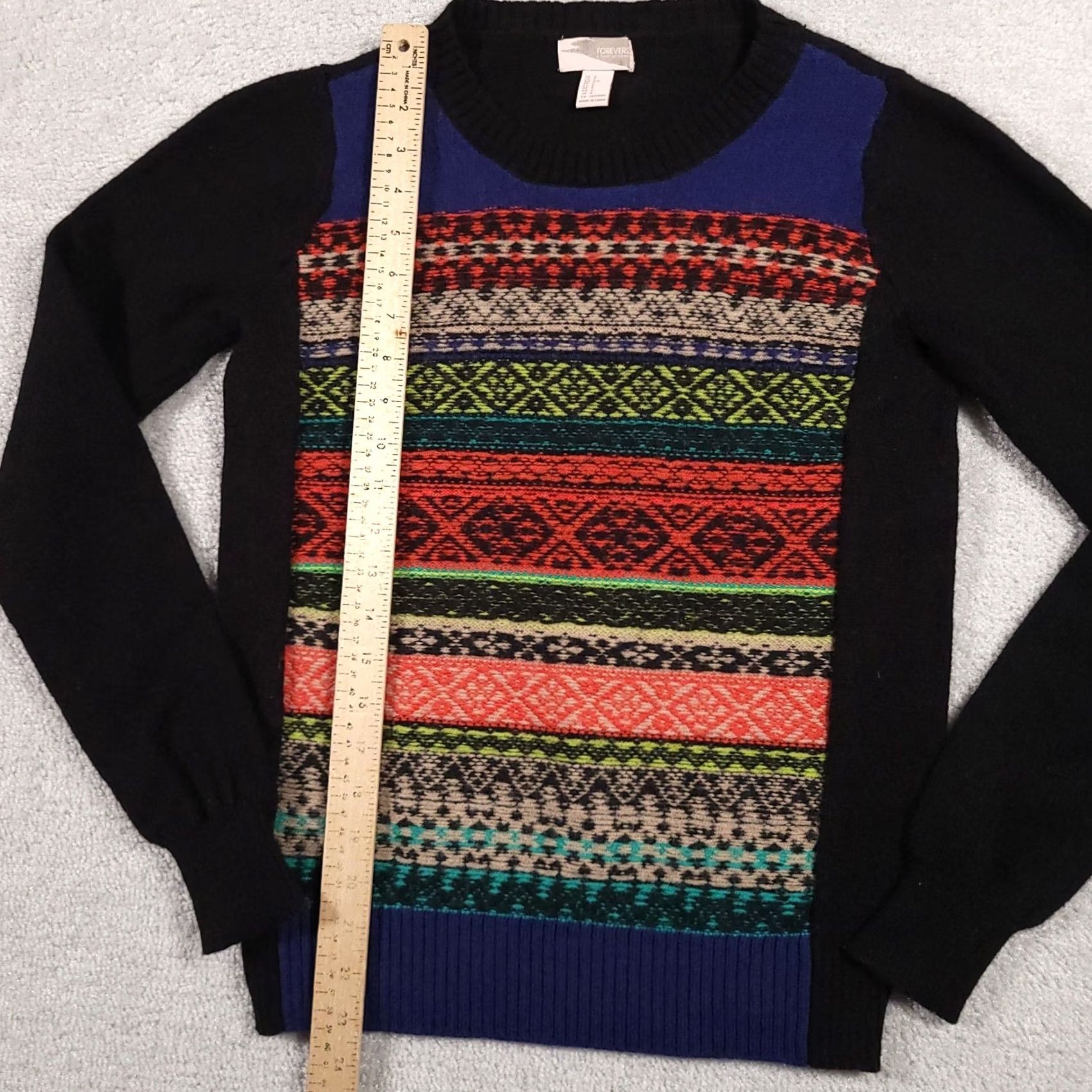 Forever 21 FOREVER 21 Sweater Women's Small Aztec Print Wool Blend Multicolor Size S / US 4 / IT 40 - 7 Thumbnail