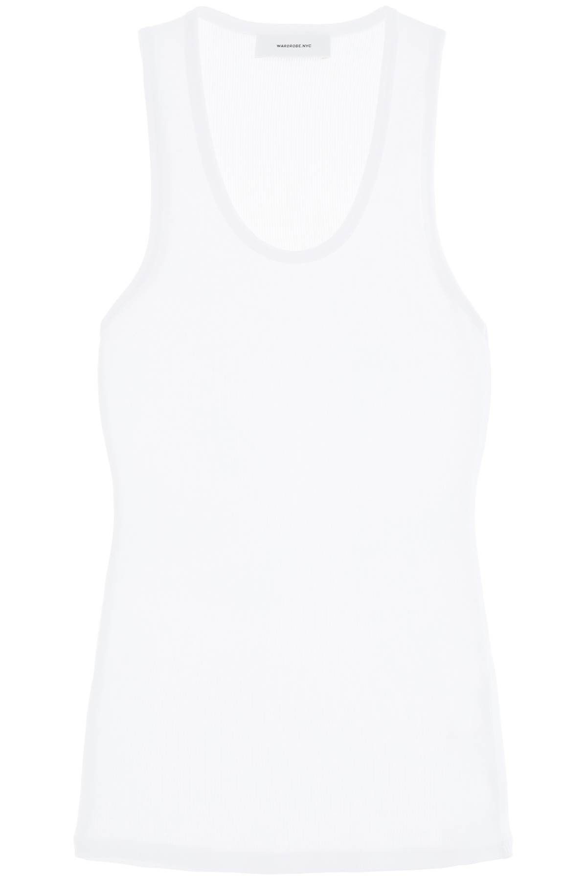 image of Wardrobe NYC Wardrobe.nyc Ribbed Sleeveless Top With in White, Women's (Size Small)