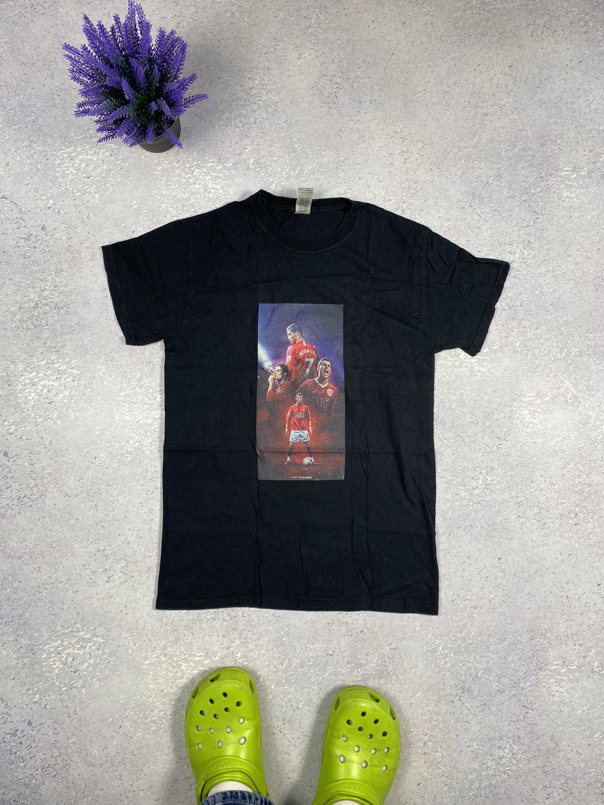 Gildan Black Gildan Men’s T-shirt With Print Cristiano Ronaldo Size US S / EU 44-46 / 1 - 2 Thumbnail