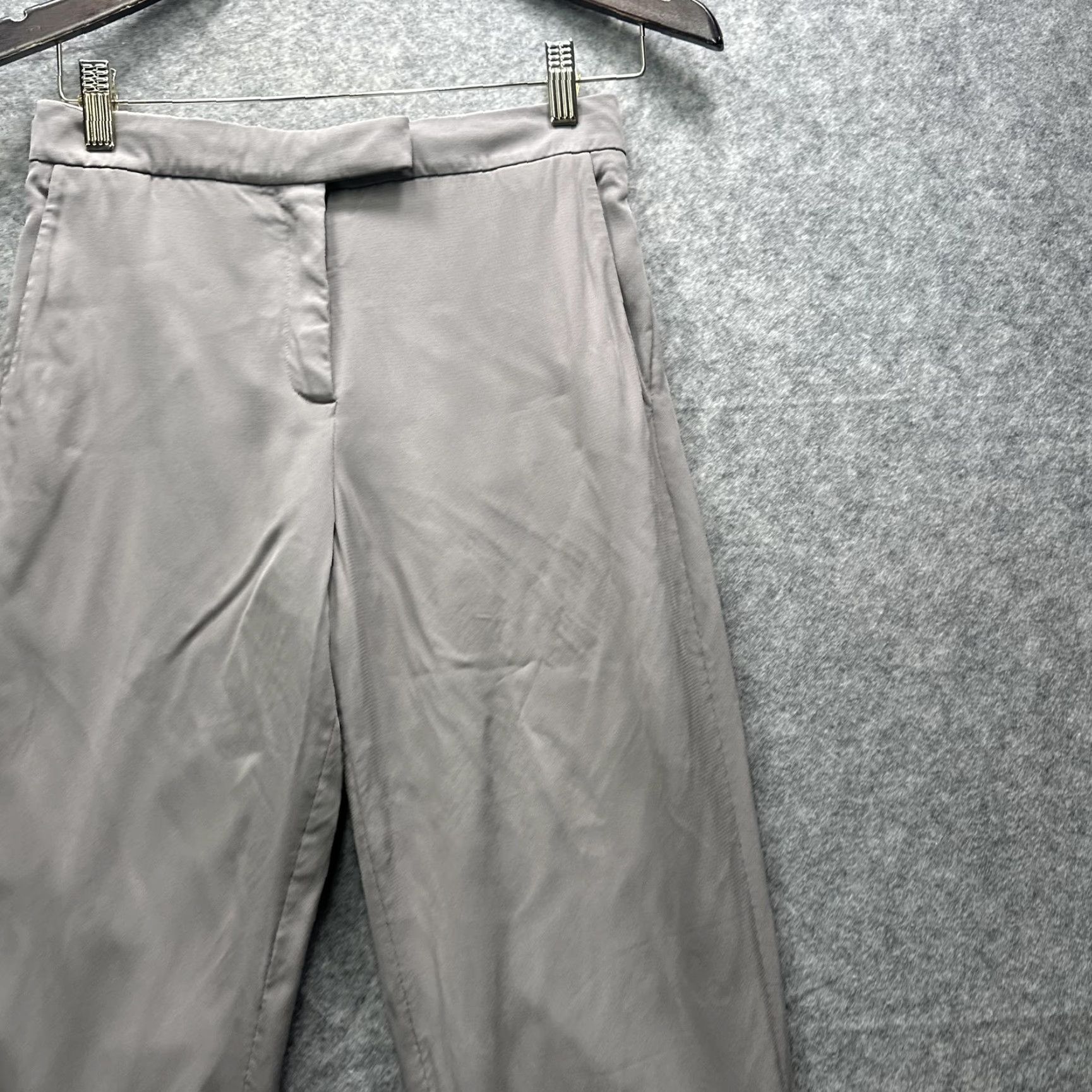 Reiss Reiss Karmine Pants Womens 2 Gray Straight Leg Dress Trousers Lined Stretch Size 26" / US 2 / IT 38 - 7 Thumbnail
