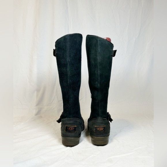 Ugg Ugg Thomsen Tall Black Suede Leather Knee High Boots Size US 9 / IT 39 - 5 Thumbnail