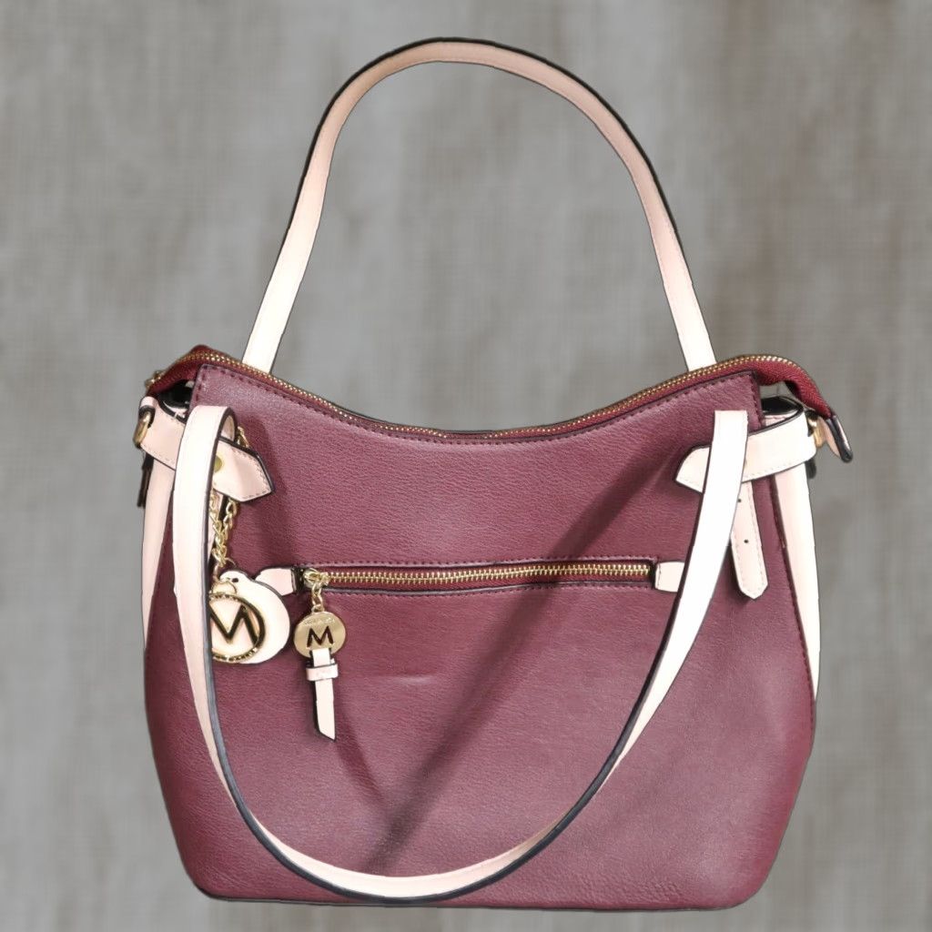 Vintage VINTAGE Mia K Collection Leather Crossbody Bag Women Large Purple Pink 90s Purse Size ONE SIZE - 1 Thumbnail