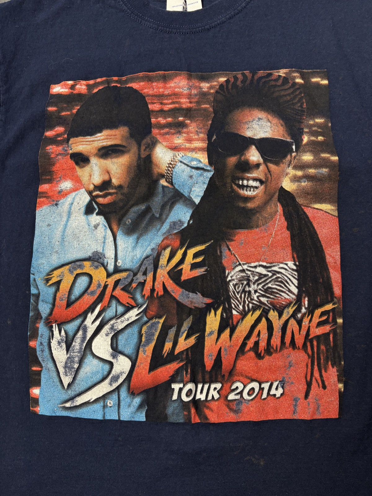Rap Tees 2014 Drake vs Lil Wayne Tour Tee Shirt Bootleg Parking Lot Size US M / EU 48-50 / 2 - 5 Thumbnail
