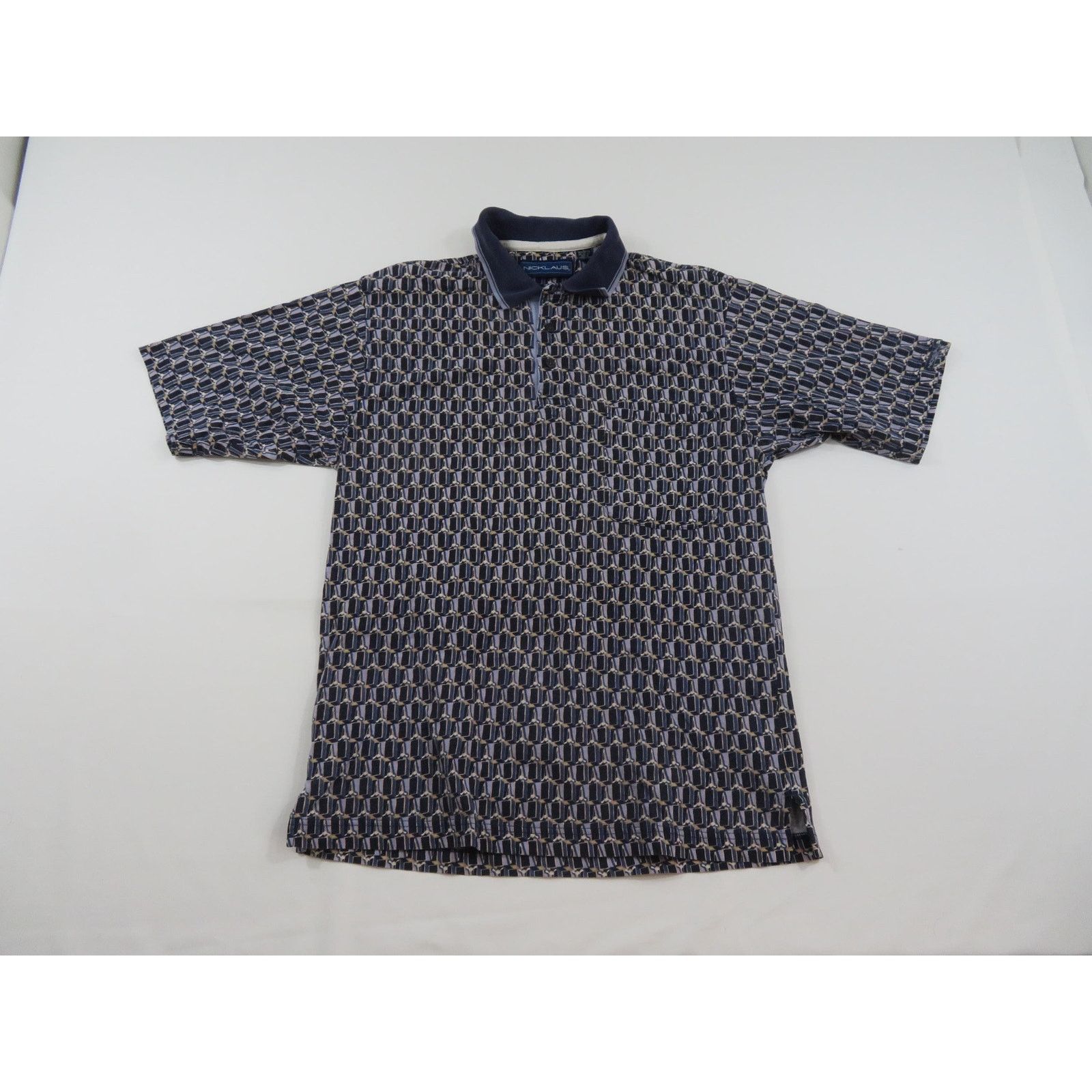 Other Jack Nicklaus Golf Shirt, Geometric, Blue Sz L 1990s Size US L / EU 52-54 / 3 - 6 Thumbnail