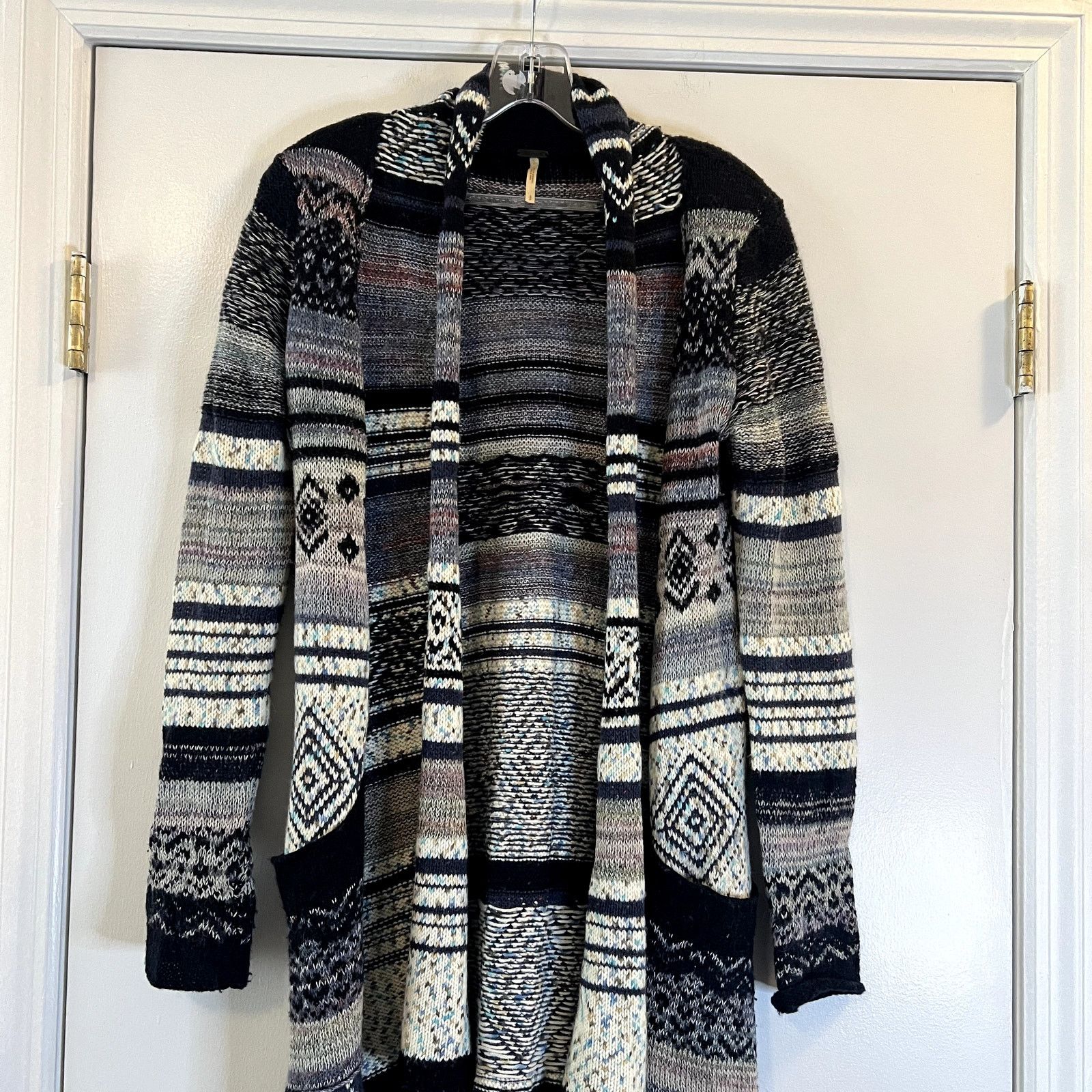 Free People Free People Women's Fair Isle Waterfall Duster Cardigan Size S / US 4 / IT 40 - 5 Thumbnail