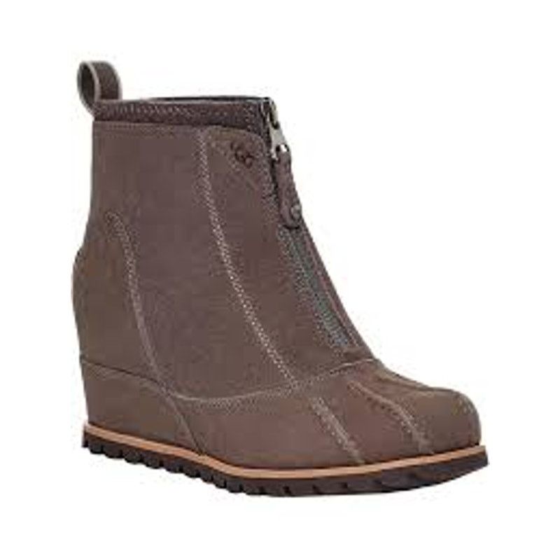 Ugg UGG Reggie Thundercloud Leather Wedge Ankle Boots 7.5 Size US 7.5 / IT 37.5 - 1 Thumbnail