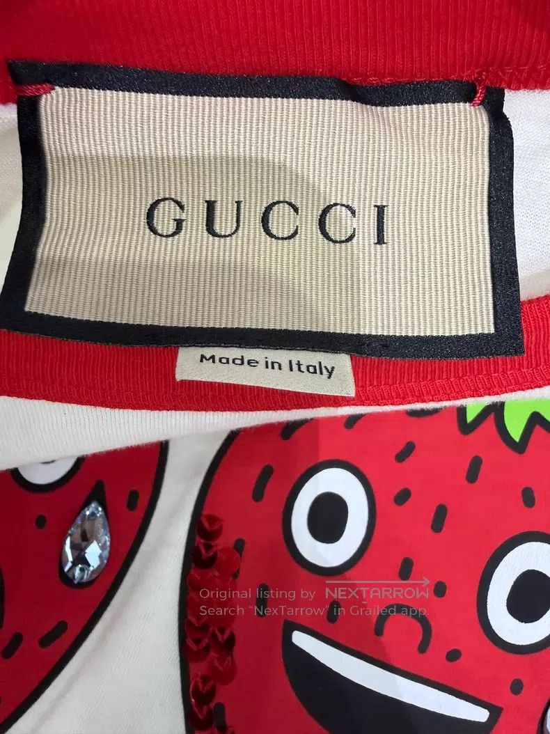 Gucci Gucci Strawberry sequin short-sleeved T-shirt Size S / US 4 / IT 40 - 4 Thumbnail
