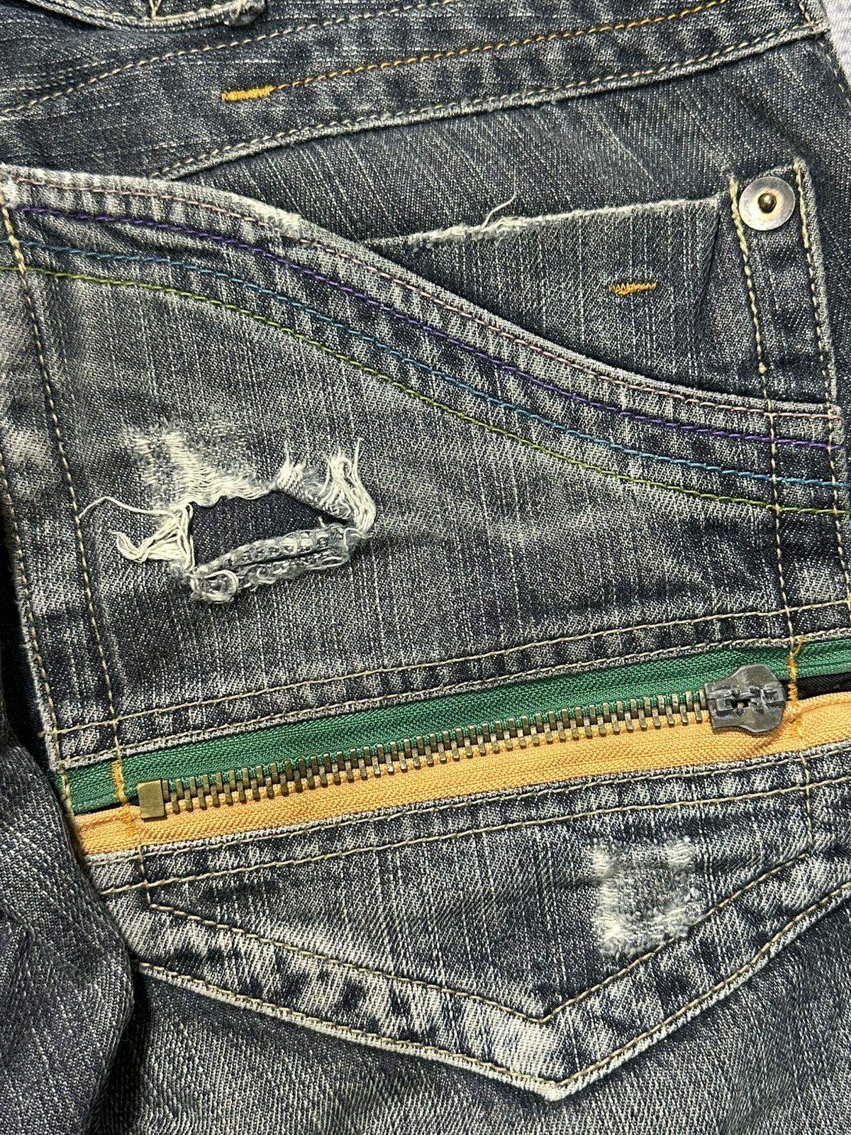 PPFM Japanese Brand Root Three Distressed Jeans Size US 30 / EU 46 - 15 Thumbnail