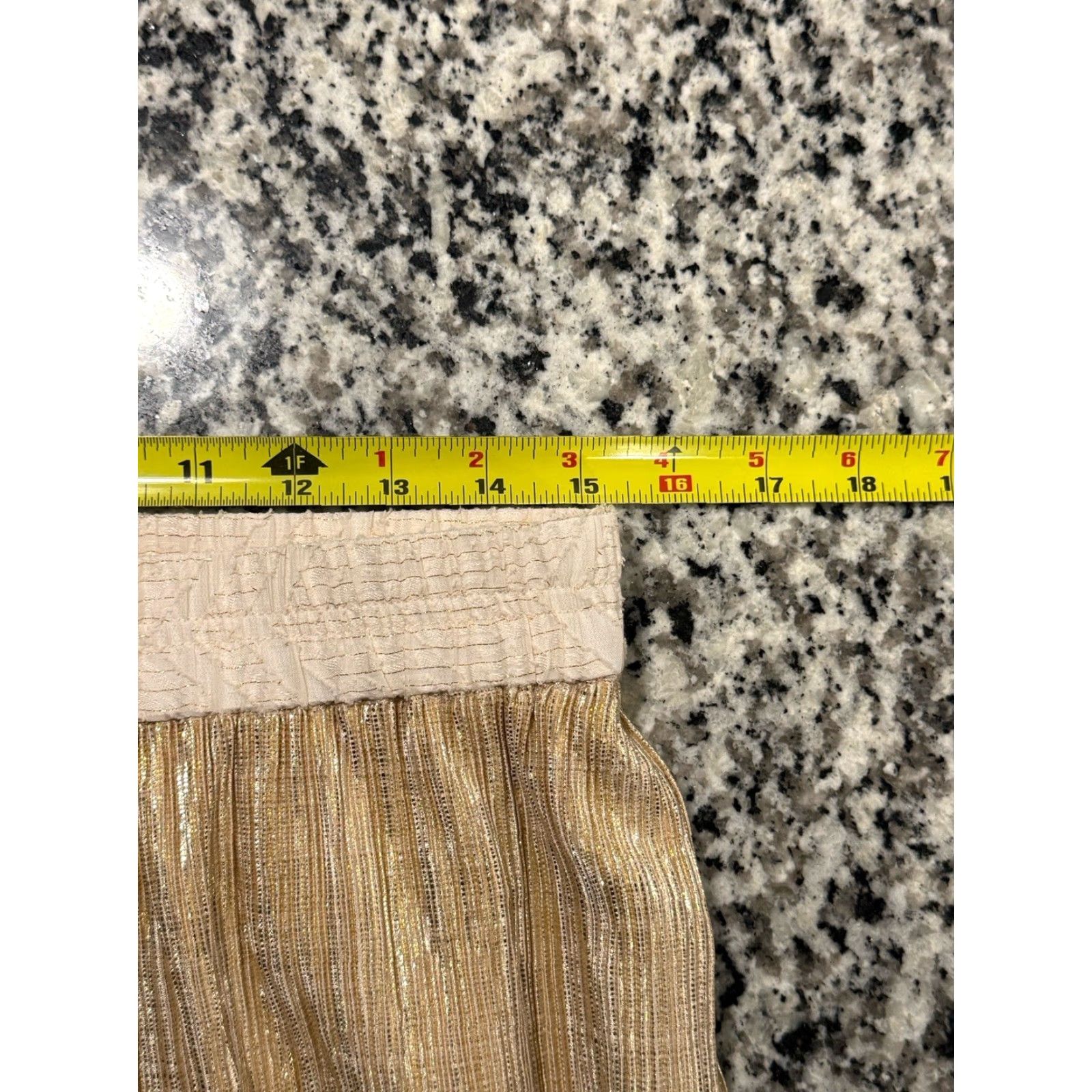 Anthropologie Anthropologie Elevenses Elastic Waist Pull On Metallic Crop Pants Beige M Women Wide-Leg Cropped Pleated Summer Casual Womens Size 32" / US 10 / IT 46 - 6 Thumbnail