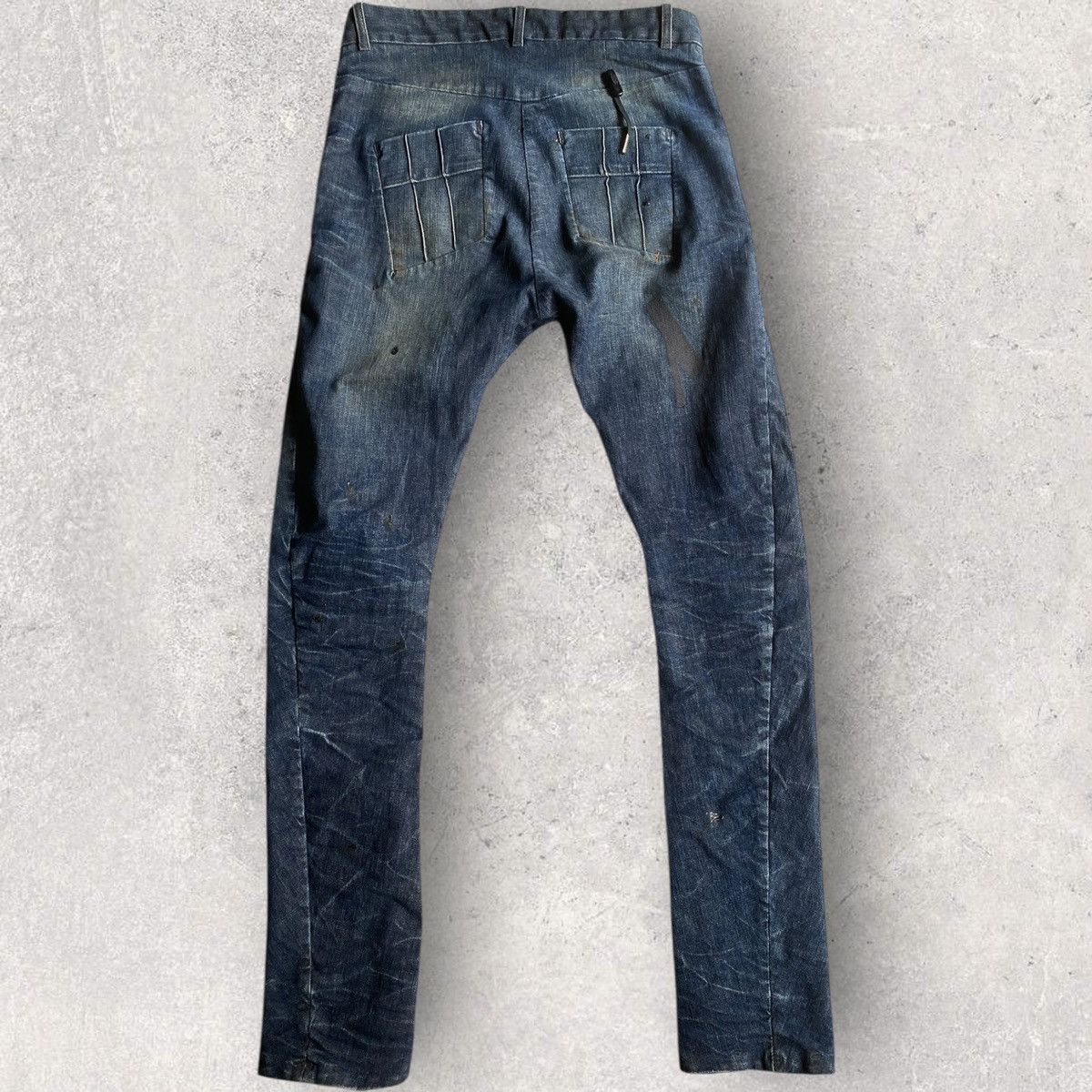 Boris Bidjan Saberi AW21 P13 Tight Fit Dirty Dark Denim Size US 34 / EU 50 - 6 Thumbnail